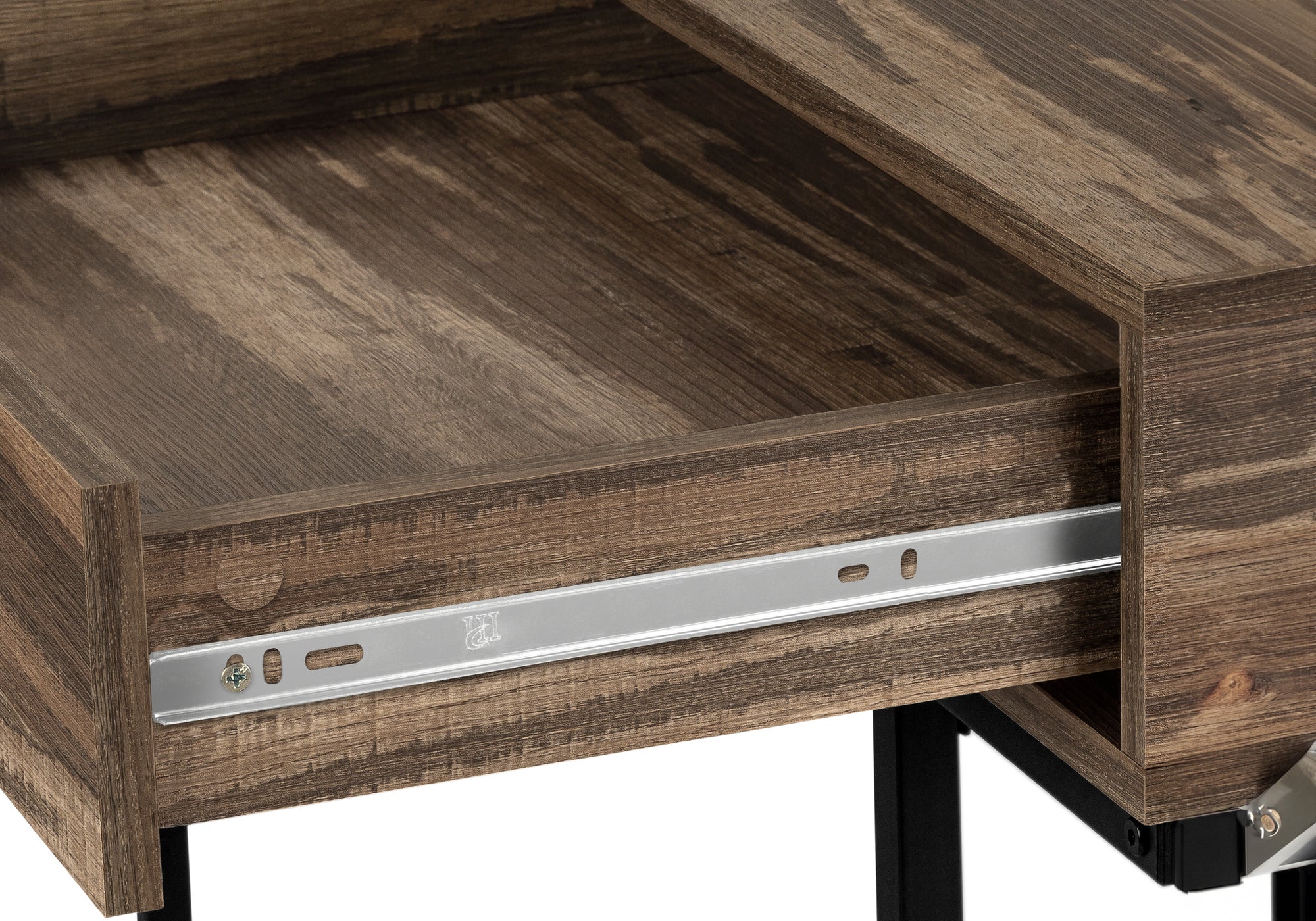 Computer Desk - 48"L / Black Marble-Look / Black Metal-Computer Desk-DECOROLALA