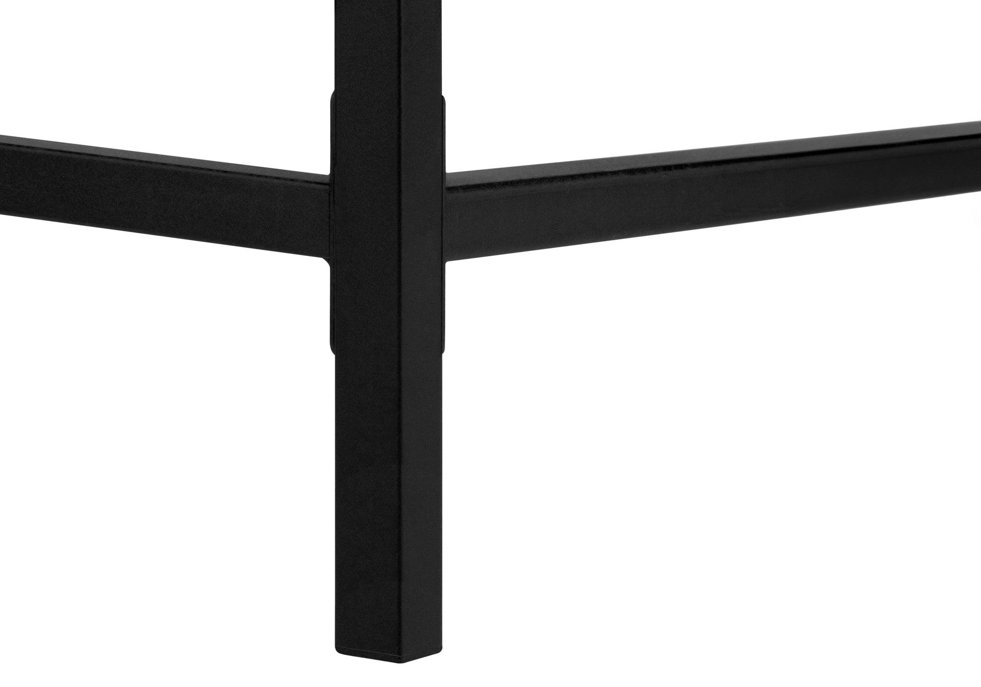 Computer Desk - 48"L / Black Marble-Look / Black Metal-Computer Desk-DECOROLALA