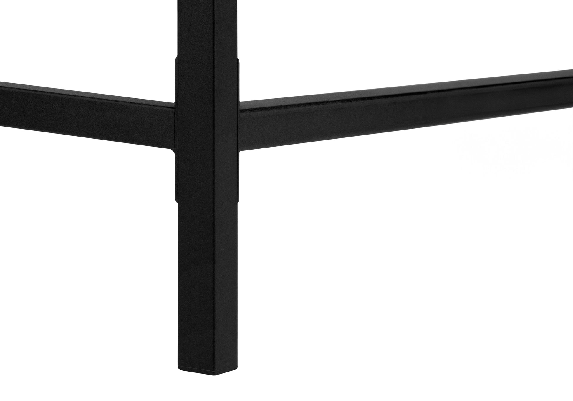 Computer Desk - 48"L / Black Marble-Look / Black Metal-Computer Desk-DECOROLALA