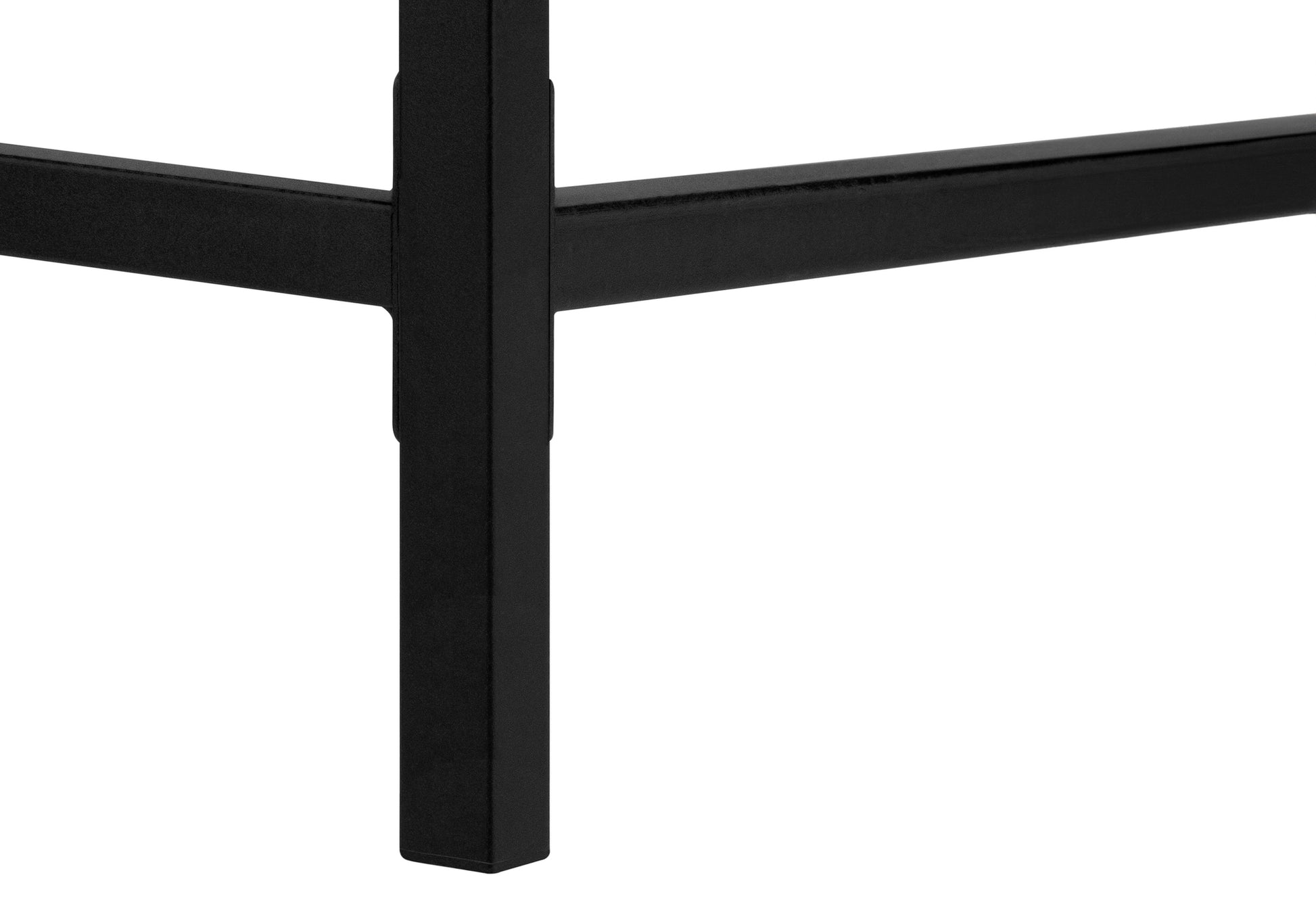 Computer Desk - 48"L / Black Marble-Look / Black Metal-Computer Desk-DECOROLALA