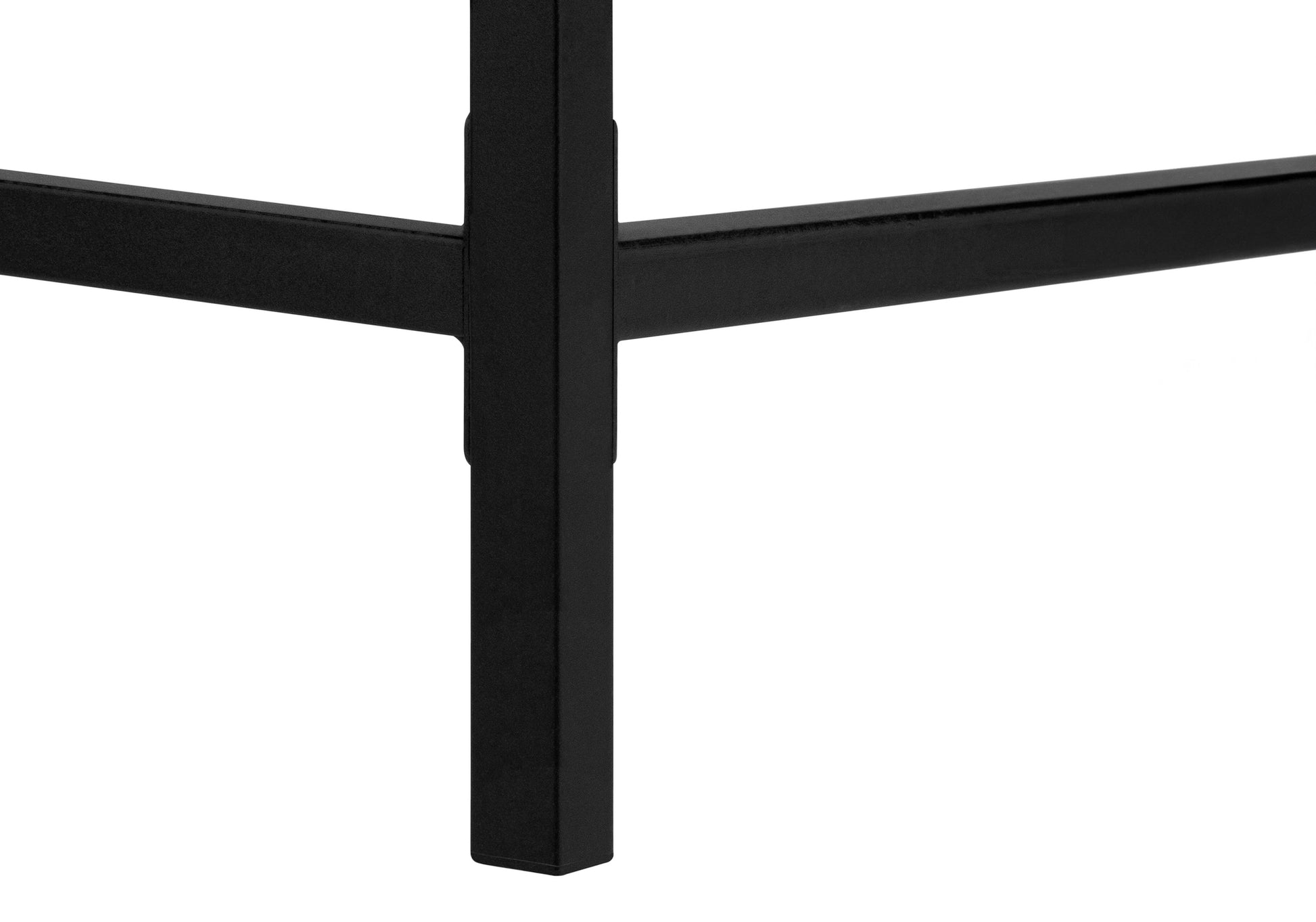 Computer Desk - 48"L / Black Marble-Look / Black Metal-Computer Desk-DECOROLALA