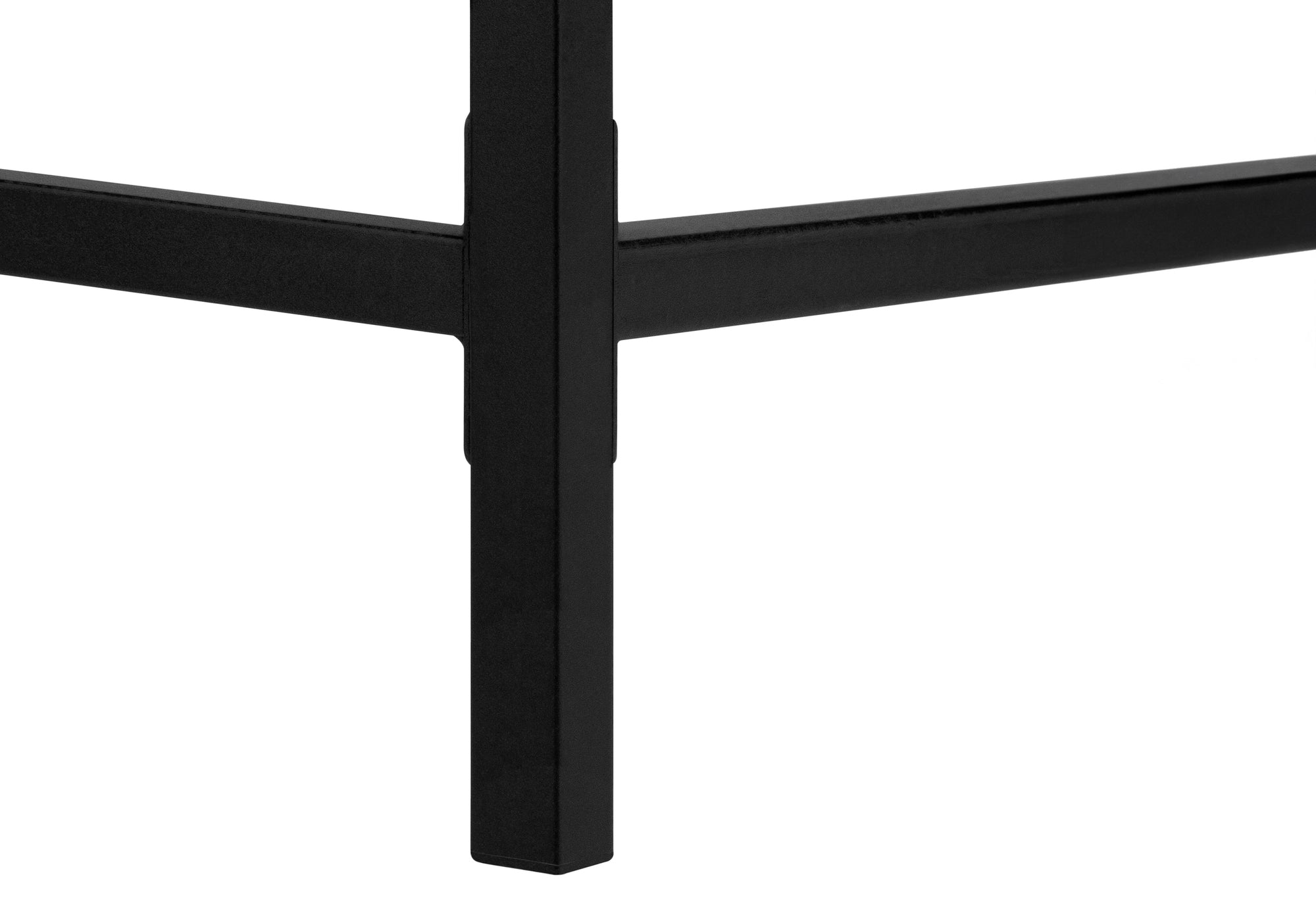 Computer Desk - 48"L / Black Marble-Look / Black Metal-Computer Desk-DECOROLALA