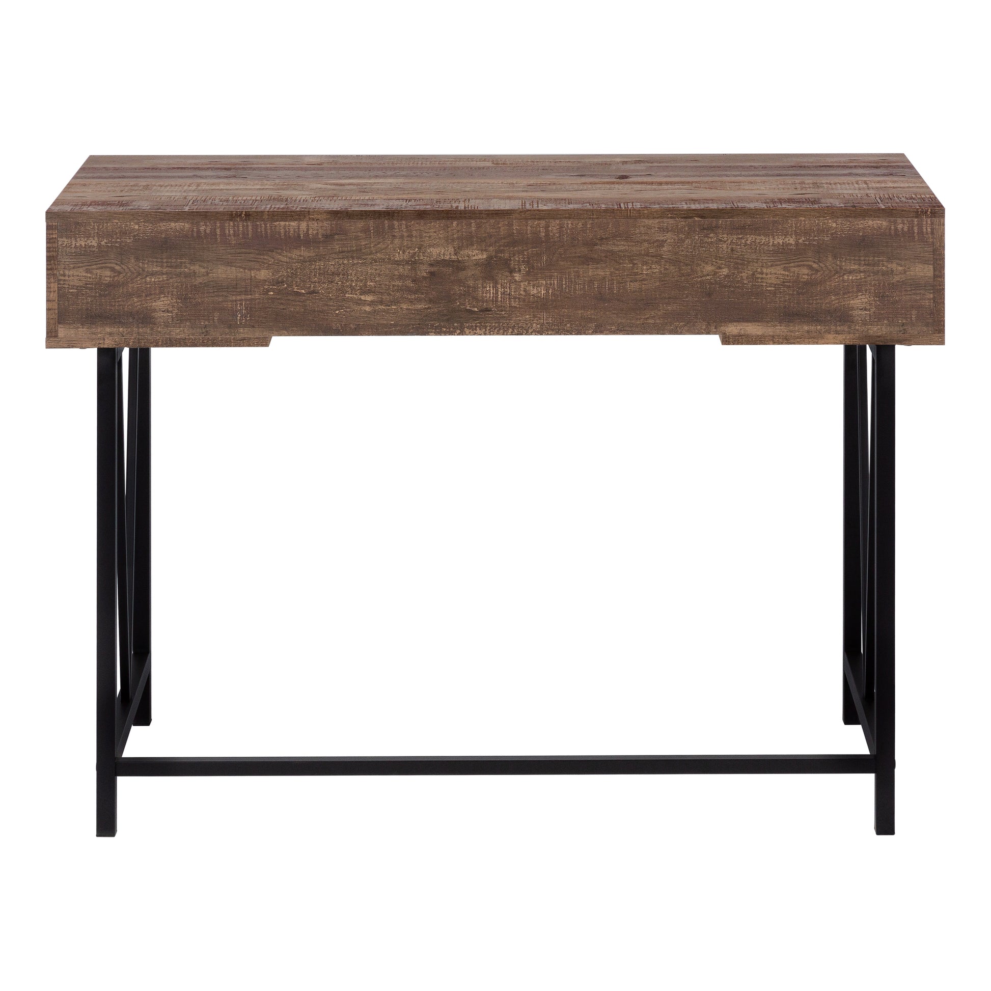Computer Desk - 48"L / Brown Reclaimed Wood / Black Metal-Computer Desk-DECOROLALA