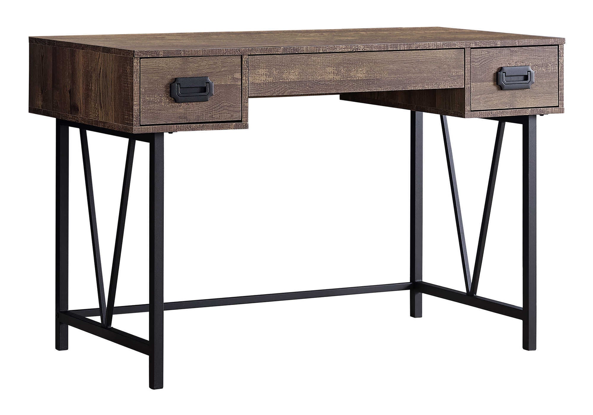 Computer Desk - 48"L / Brown Reclaimed Wood / Black Metal-Computer Desk-DECOROLALA