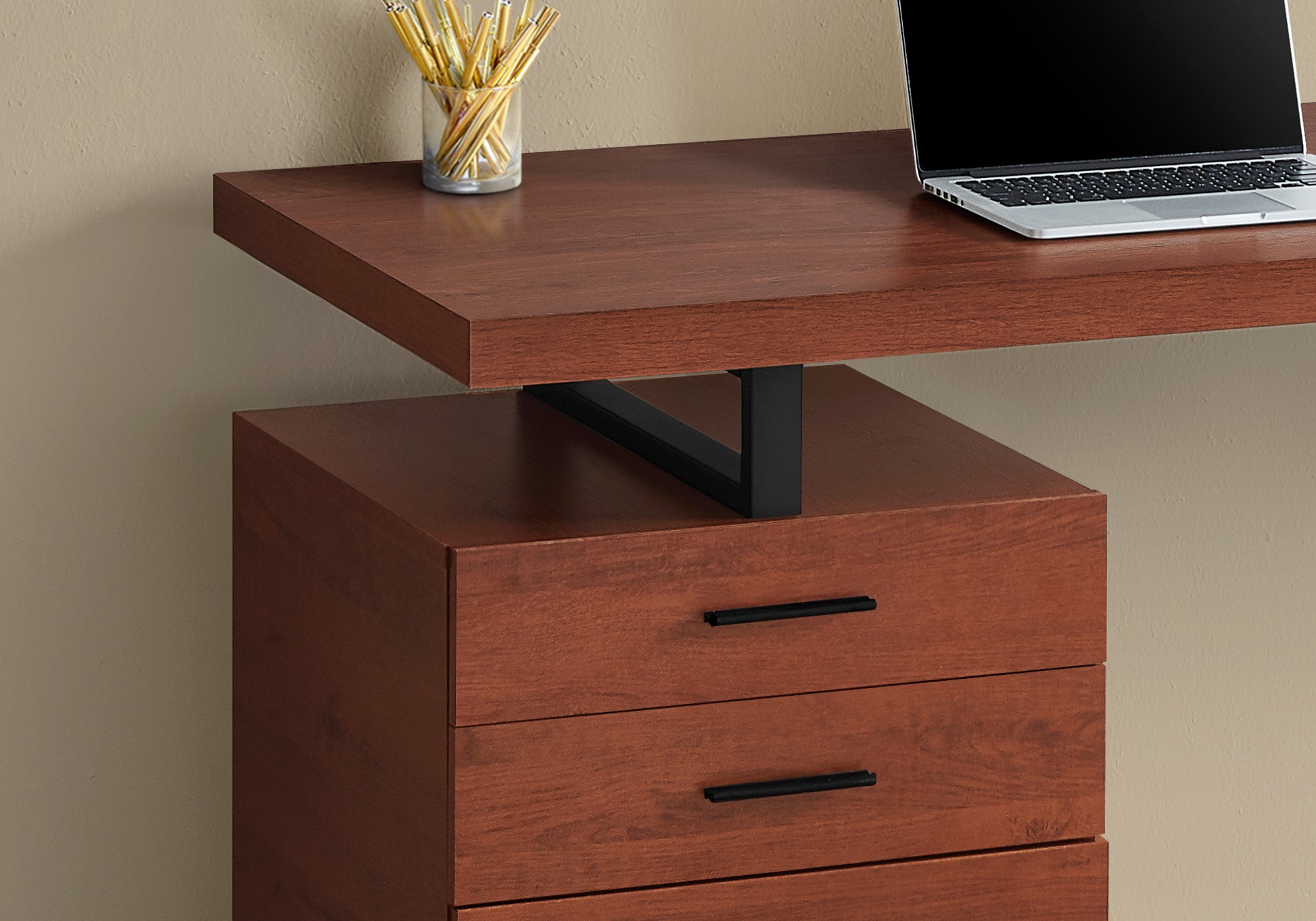 Computer Desk - 48"L / Brown Reclaimed Wood / Black Metal-Office Cabinet-DECOROLALA