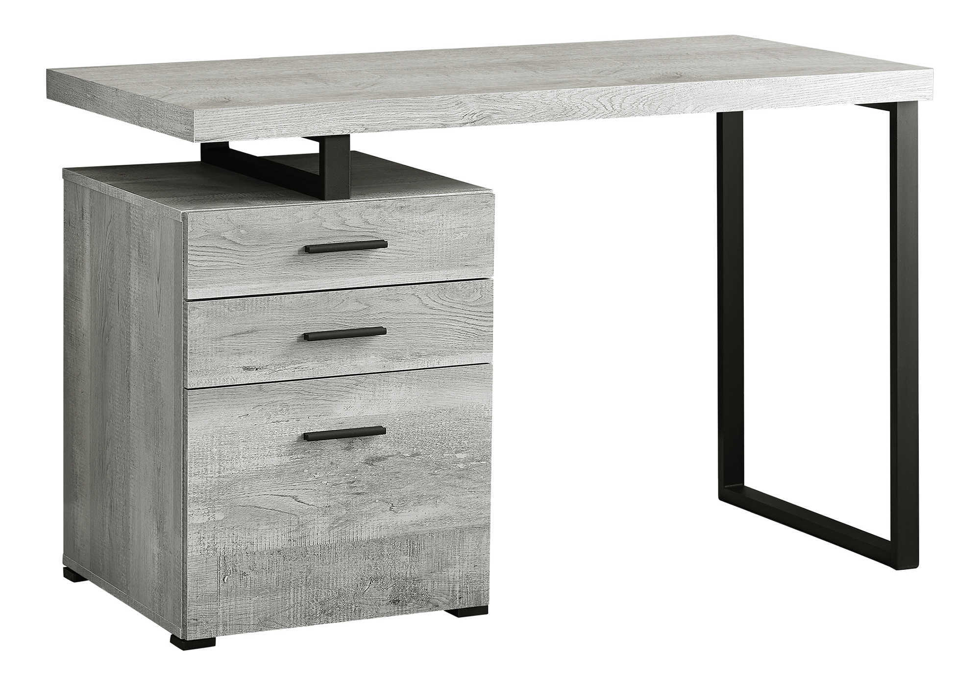 Computer Desk - 48"L / Brown Reclaimed Wood / Black Metal-Office Cabinet-DECOROLALA
