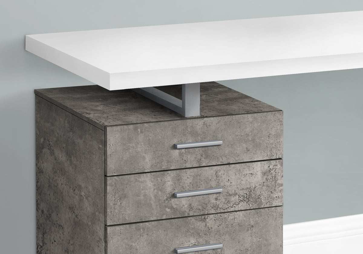 Computer Desk 48"L Brown Reclaimed Wood Black Metal-Office Storage Cabinets-DECOROLALA