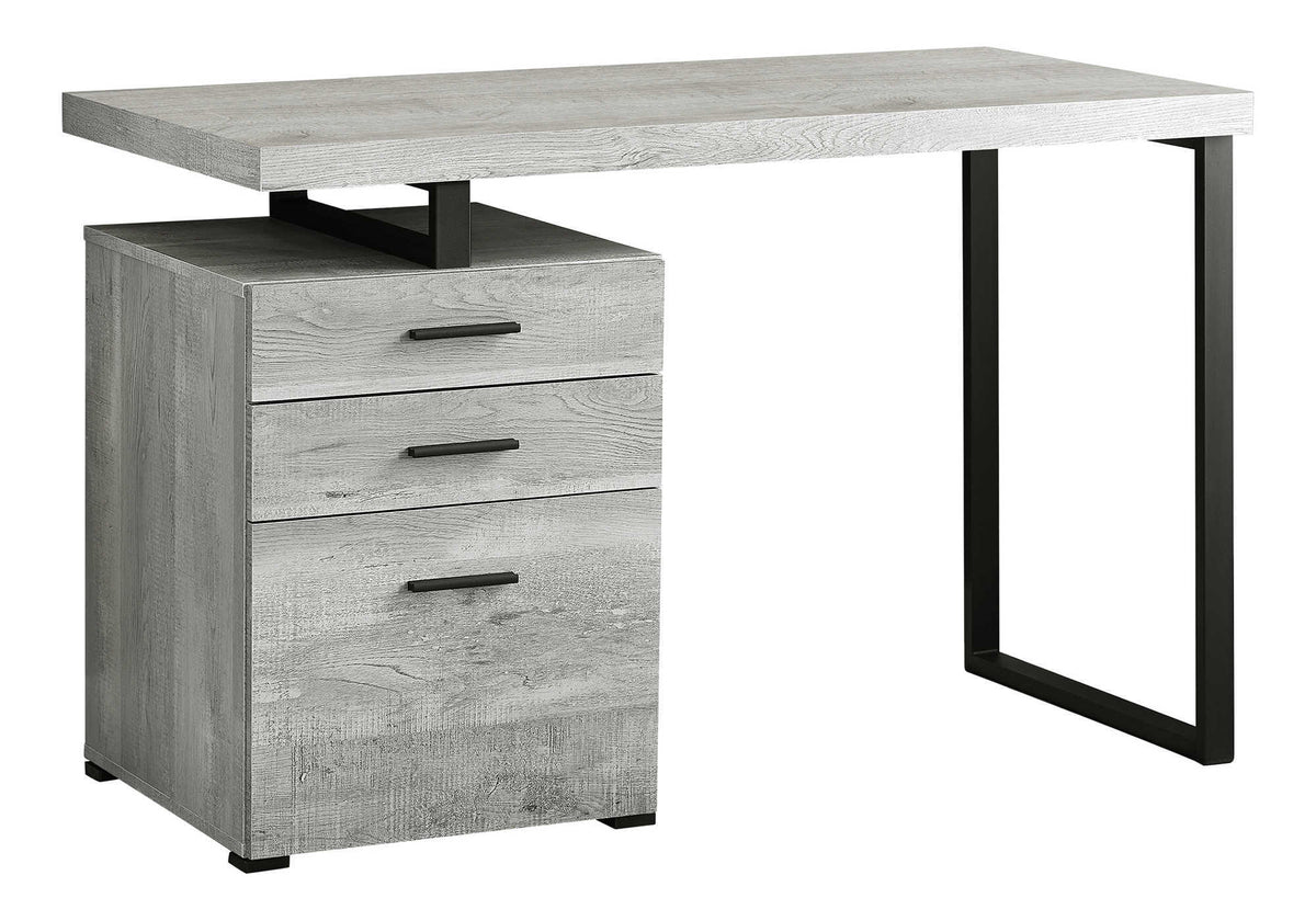 Computer Desk 48"L Brown Reclaimed Wood Black Metal-Office Storage Cabinets-DECOROLALA
