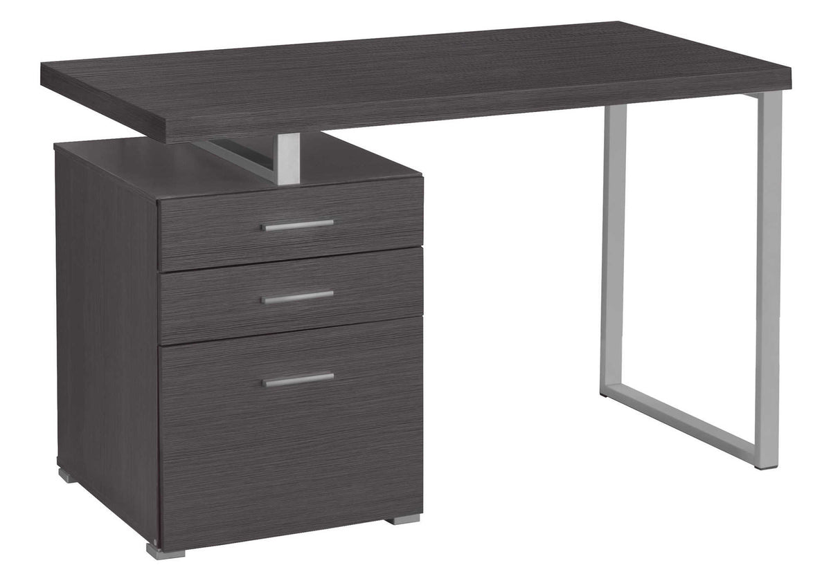 Computer Desk 48"L Brown Reclaimed Wood Black Metal-Office Storage Cabinets-DECOROLALA