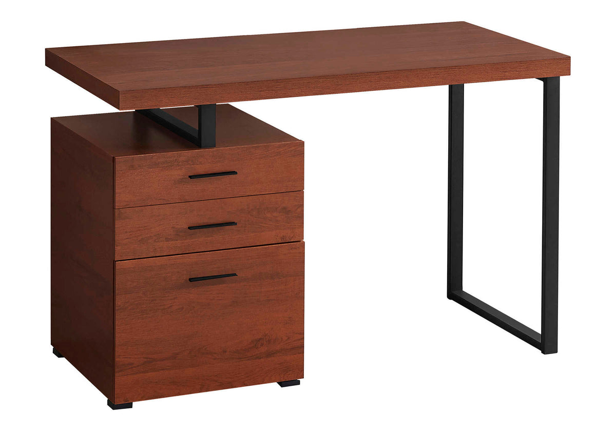 Computer Desk 48"L Brown Reclaimed Wood Black Metal-Office Storage Cabinets-DECOROLALA