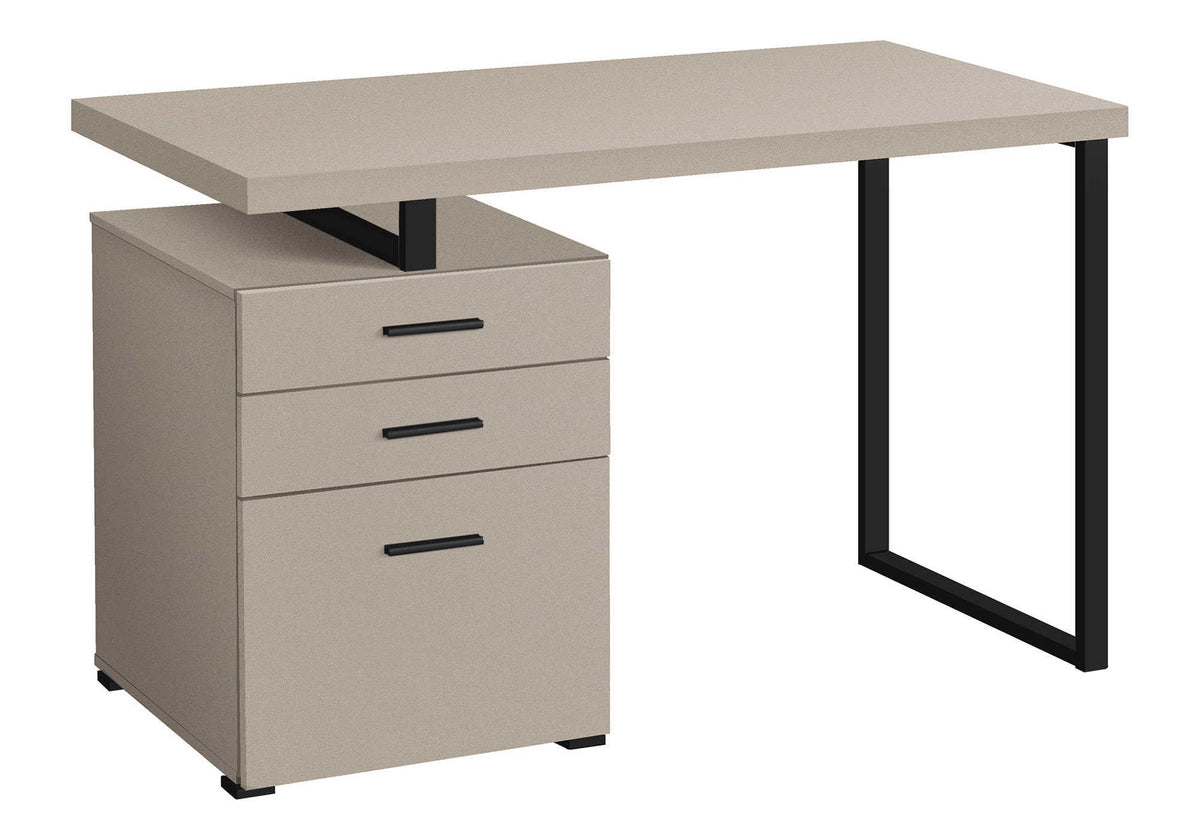 Computer Desk 48"L Brown Reclaimed Wood Black Metal-Office Storage Cabinets-DECOROLALA