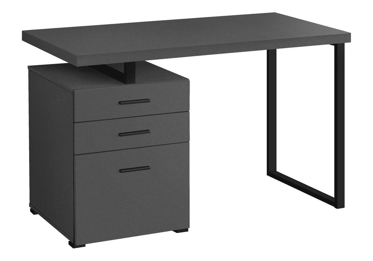 Computer Desk 48"L Brown Reclaimed Wood Black Metal-Office Storage Cabinets-DECOROLALA
