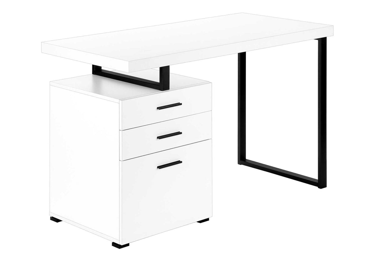 Computer Desk 48"L Brown Reclaimed Wood Black Metal-Office Storage Cabinets-DECOROLALA