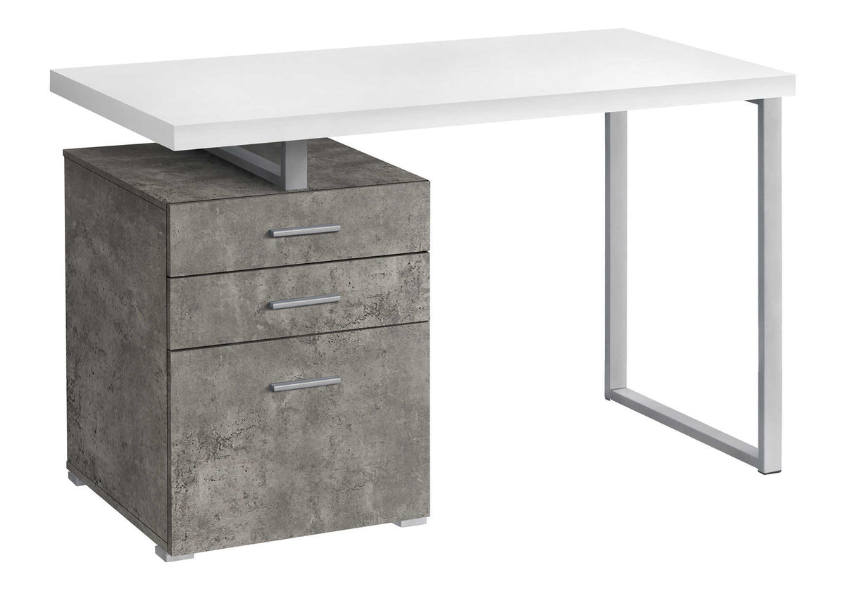 Computer Desk 48"L Brown Reclaimed Wood Black Metal-Office Storage Cabinets-DECOROLALA