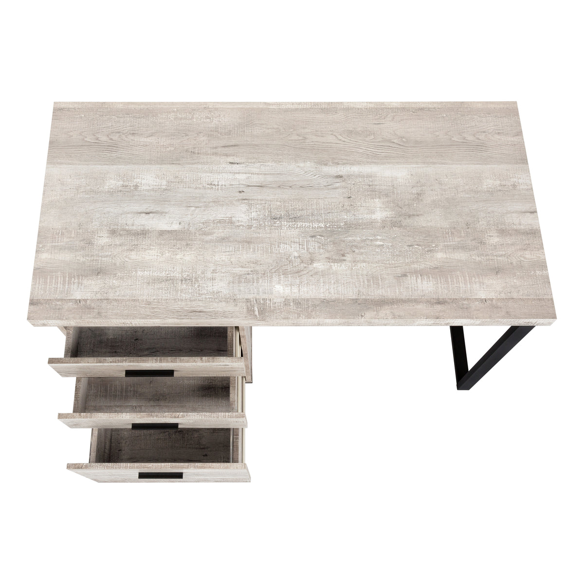 Computer Desk 48"L Brown Reclaimed Wood Black Metal-Office Storage Cabinets-DECOROLALA