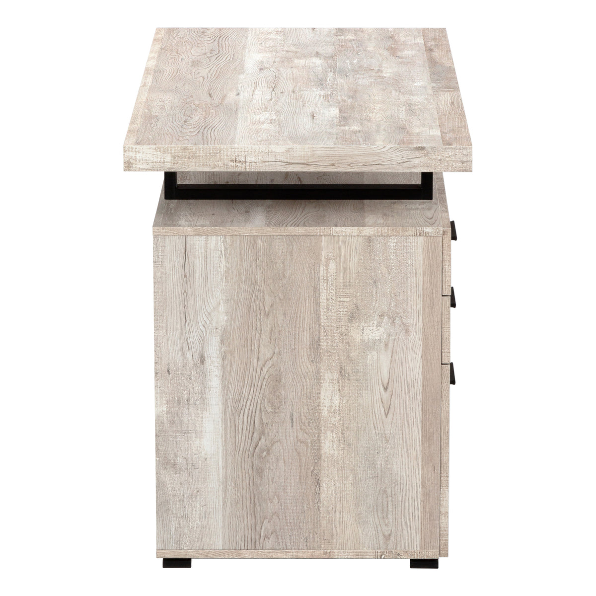 Computer Desk 48"L Brown Reclaimed Wood Black Metal-Office Storage Cabinets-DECOROLALA