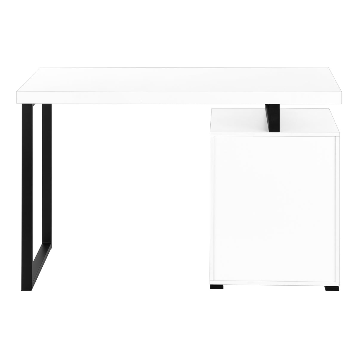 Computer Desk 48"L Brown Reclaimed Wood Black Metal-Office Storage Cabinets-DECOROLALA