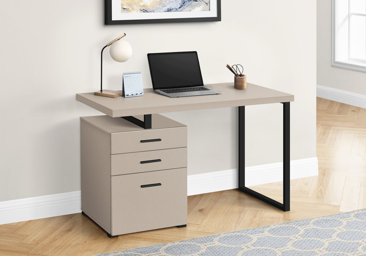 Computer Desk 48"L Brown Reclaimed Wood Black Metal-Office Storage Cabinets-DECOROLALA