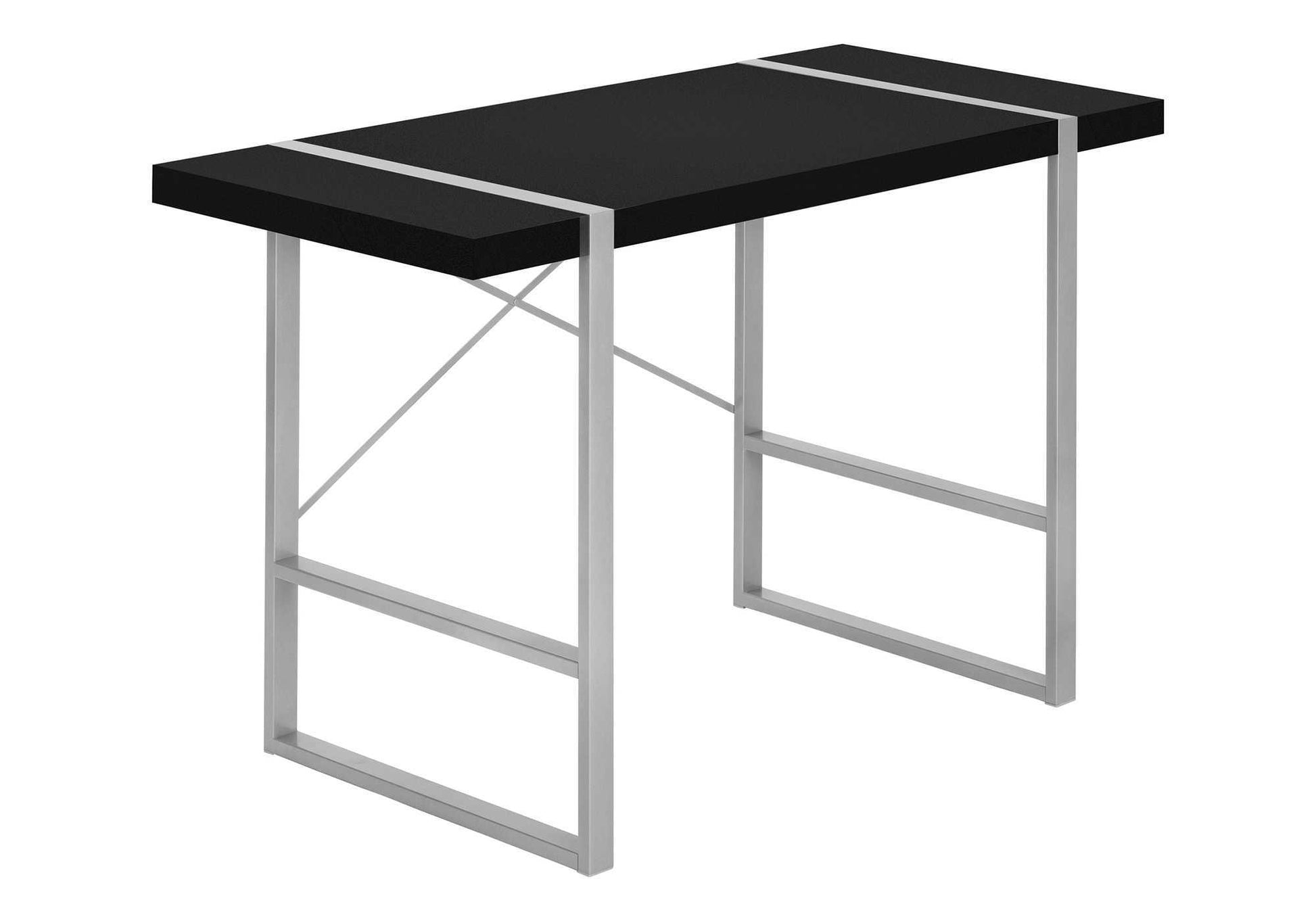 Computer Desk - 48"L / Dark Taupe / Black Metal-Computer Desk-DECOROLALA