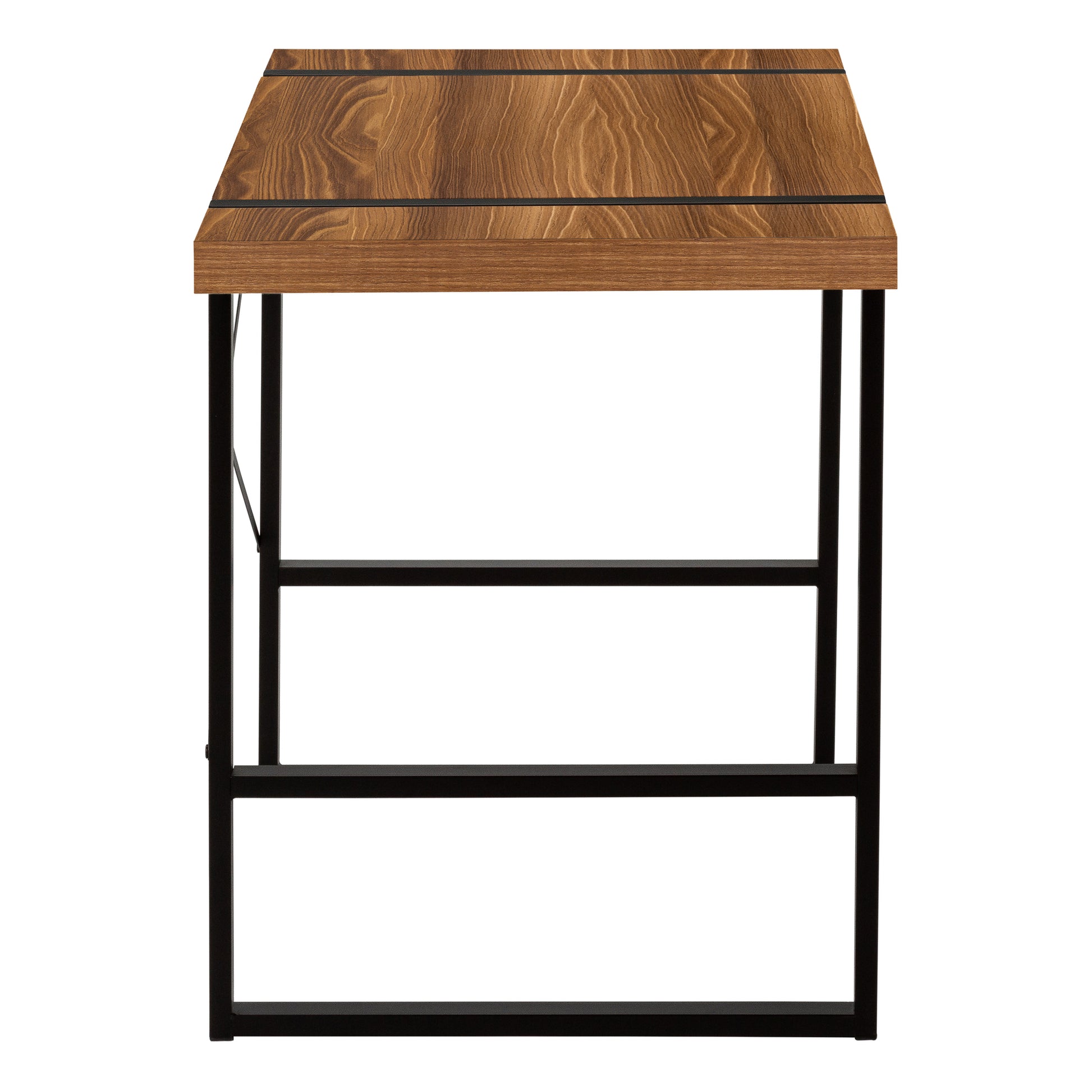 Computer Desk - 48"L / Dark Taupe / Black Metal-Computer Desk-DECOROLALA