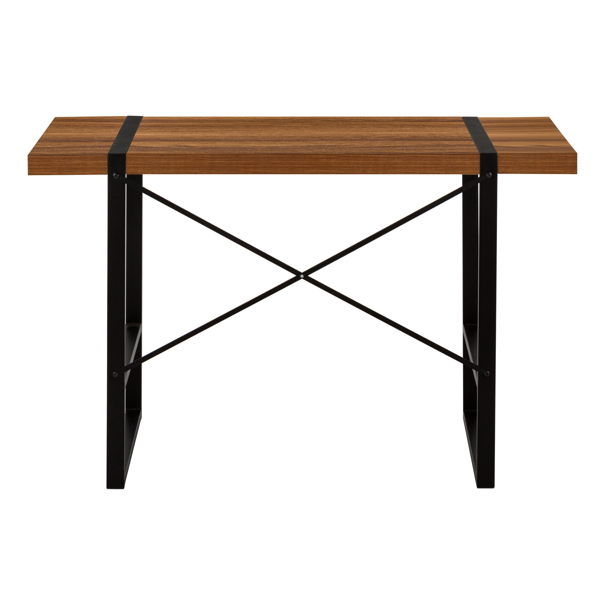 Computer Desk - 48"L / Dark Taupe / Black Metal-Computer Desk-DECOROLALA