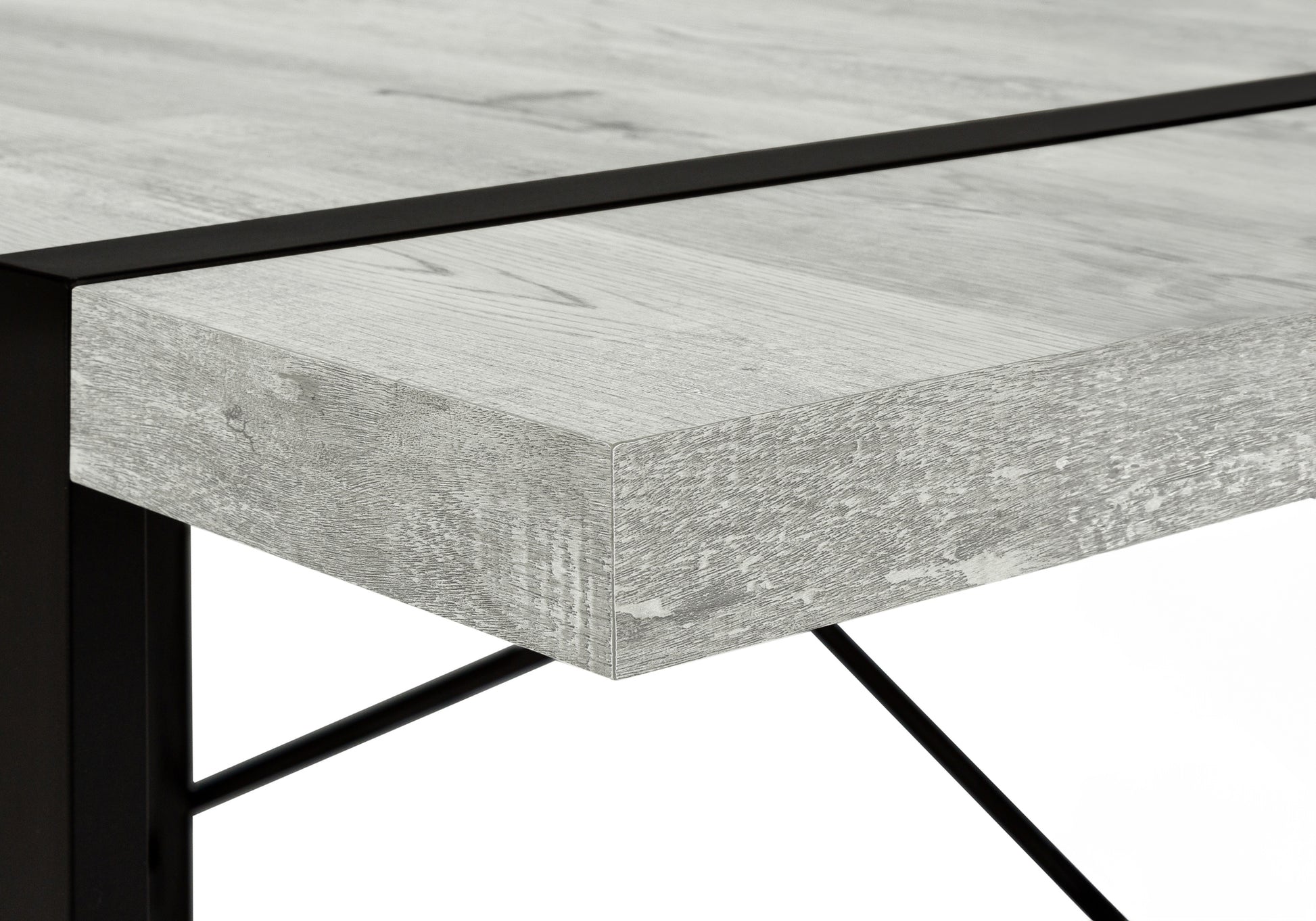 Computer Desk - 48"L / Dark Taupe / Black Metal-Computer Desk-DECOROLALA