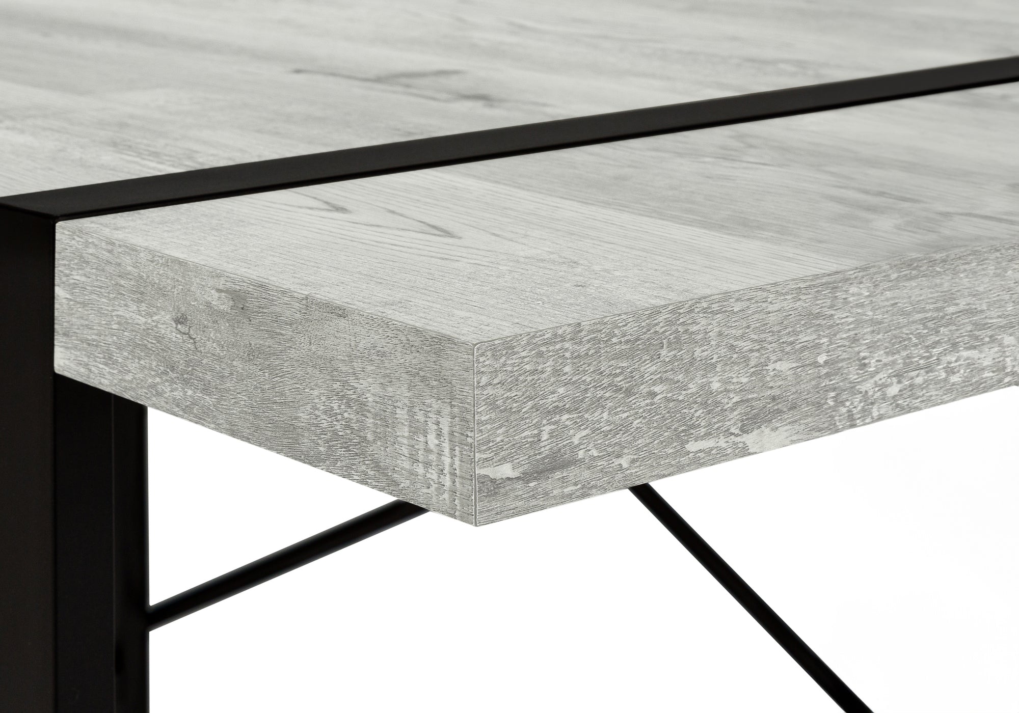 Computer Desk - 48"L / Dark Taupe / Black Metal-Computer Desk-DECOROLALA