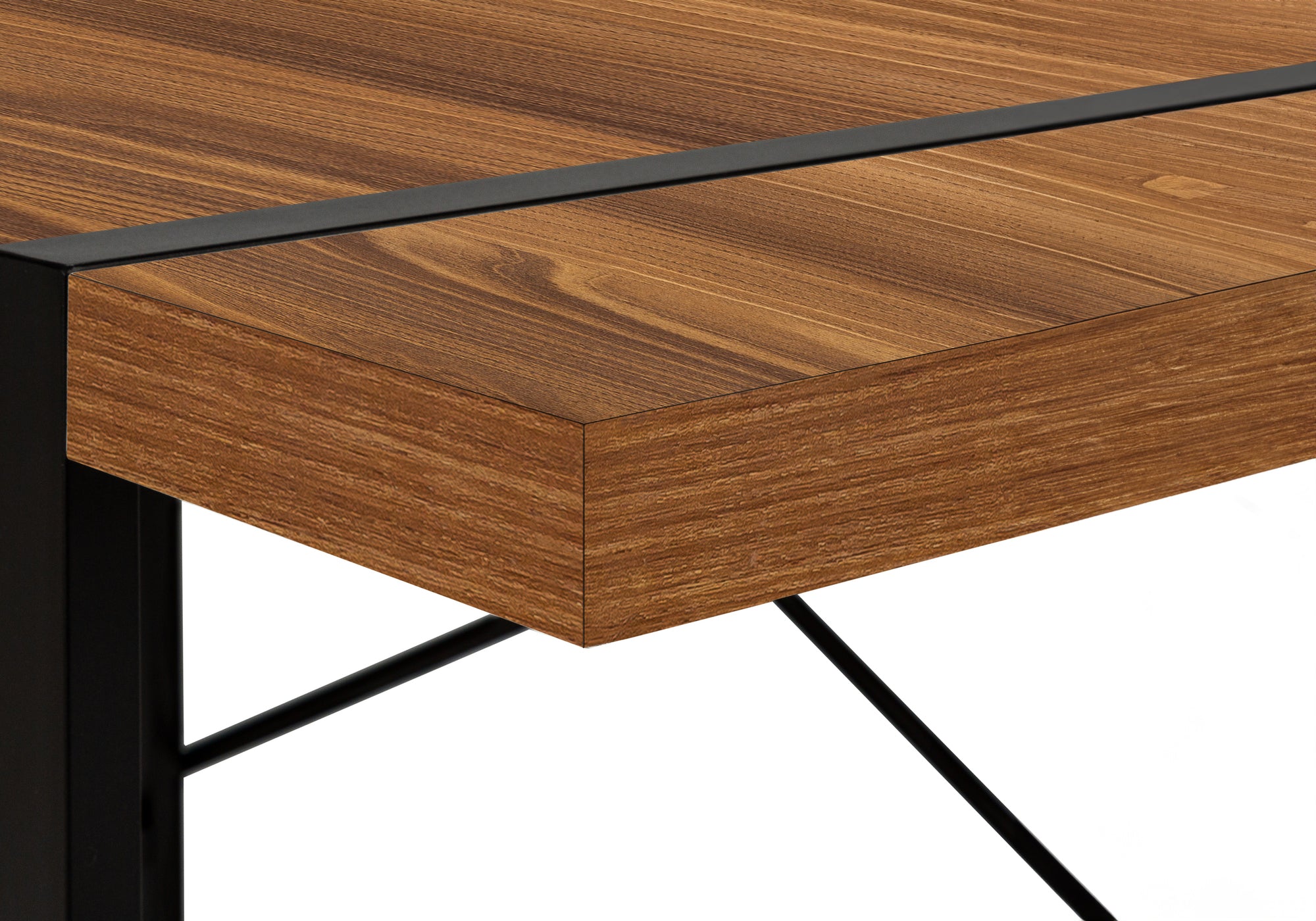 Computer Desk - 48"L / Dark Taupe / Black Metal-Computer Desk-DECOROLALA