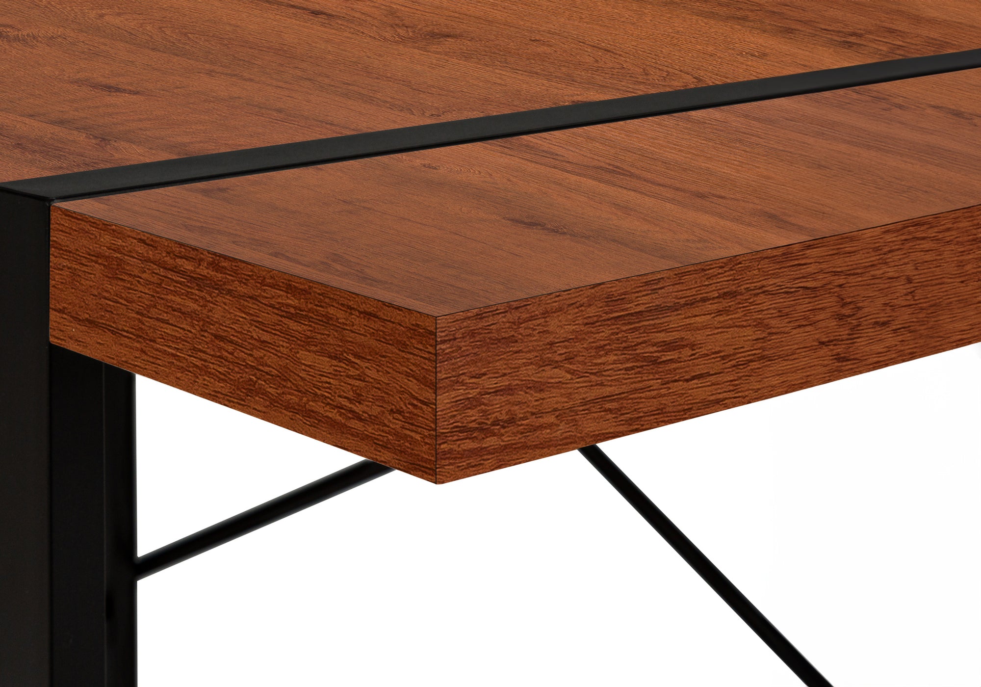 Computer Desk - 48"L / Dark Taupe / Black Metal-Computer Desk-DECOROLALA