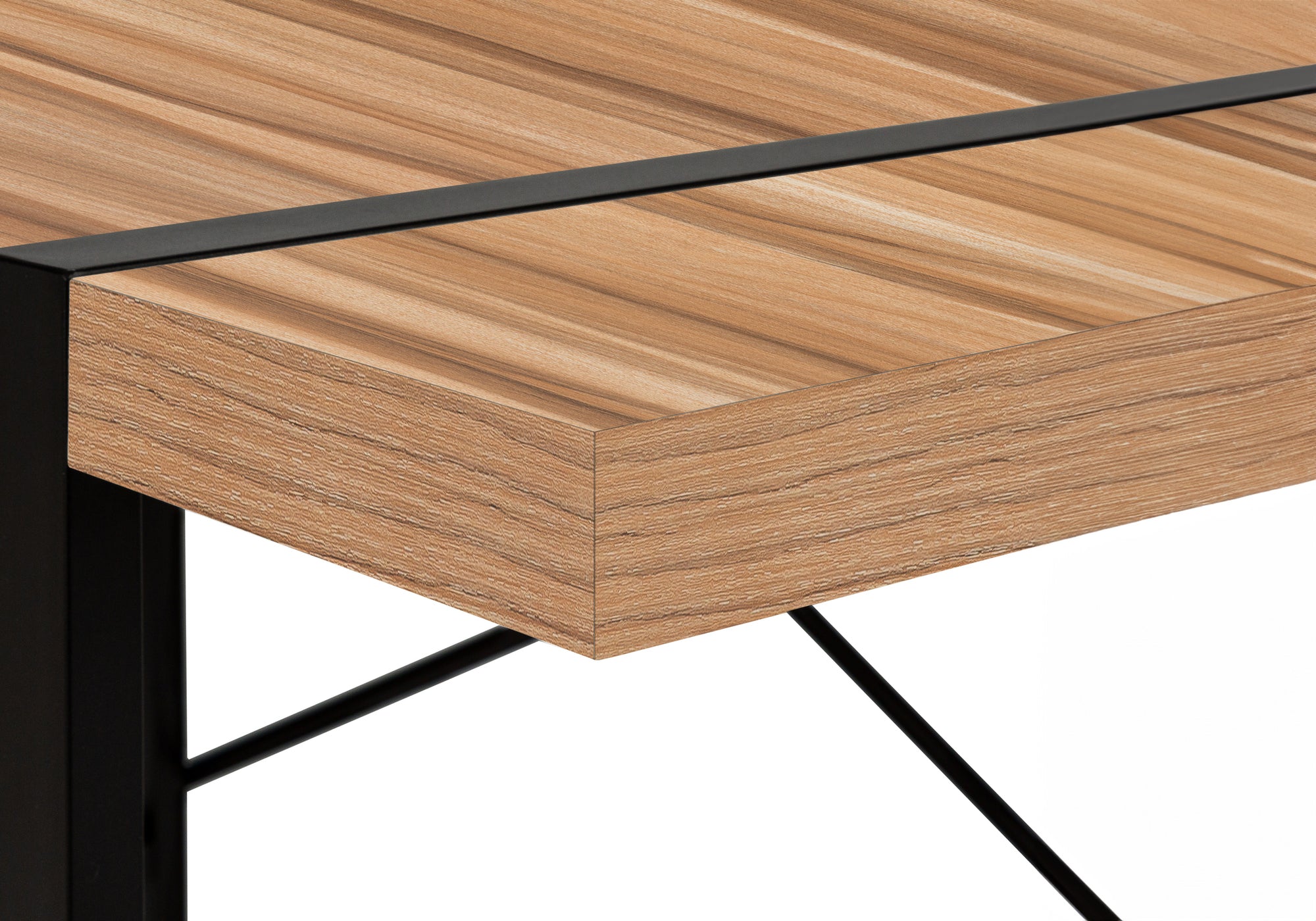 Computer Desk - 48"L / Dark Taupe / Black Metal-Computer Desk-DECOROLALA