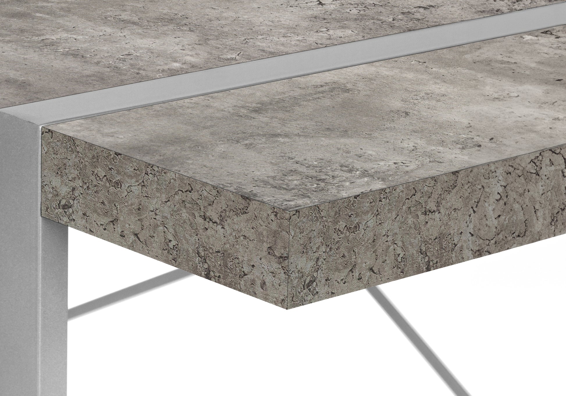 Computer Desk - 48"L / Dark Taupe / Black Metal-Computer Desk-DECOROLALA