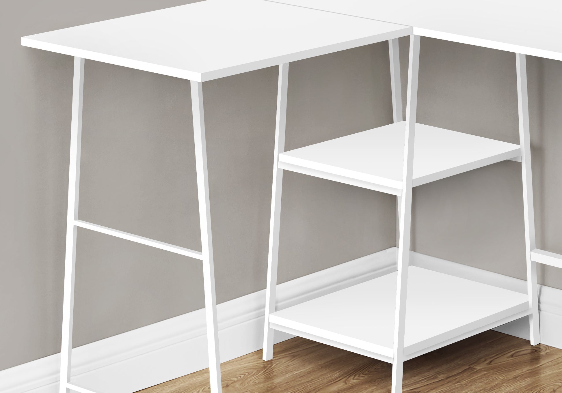 Computer Desk 48"L Espresso L-Shaped Corner with Shelves-Computer Desk-DECOROLALA