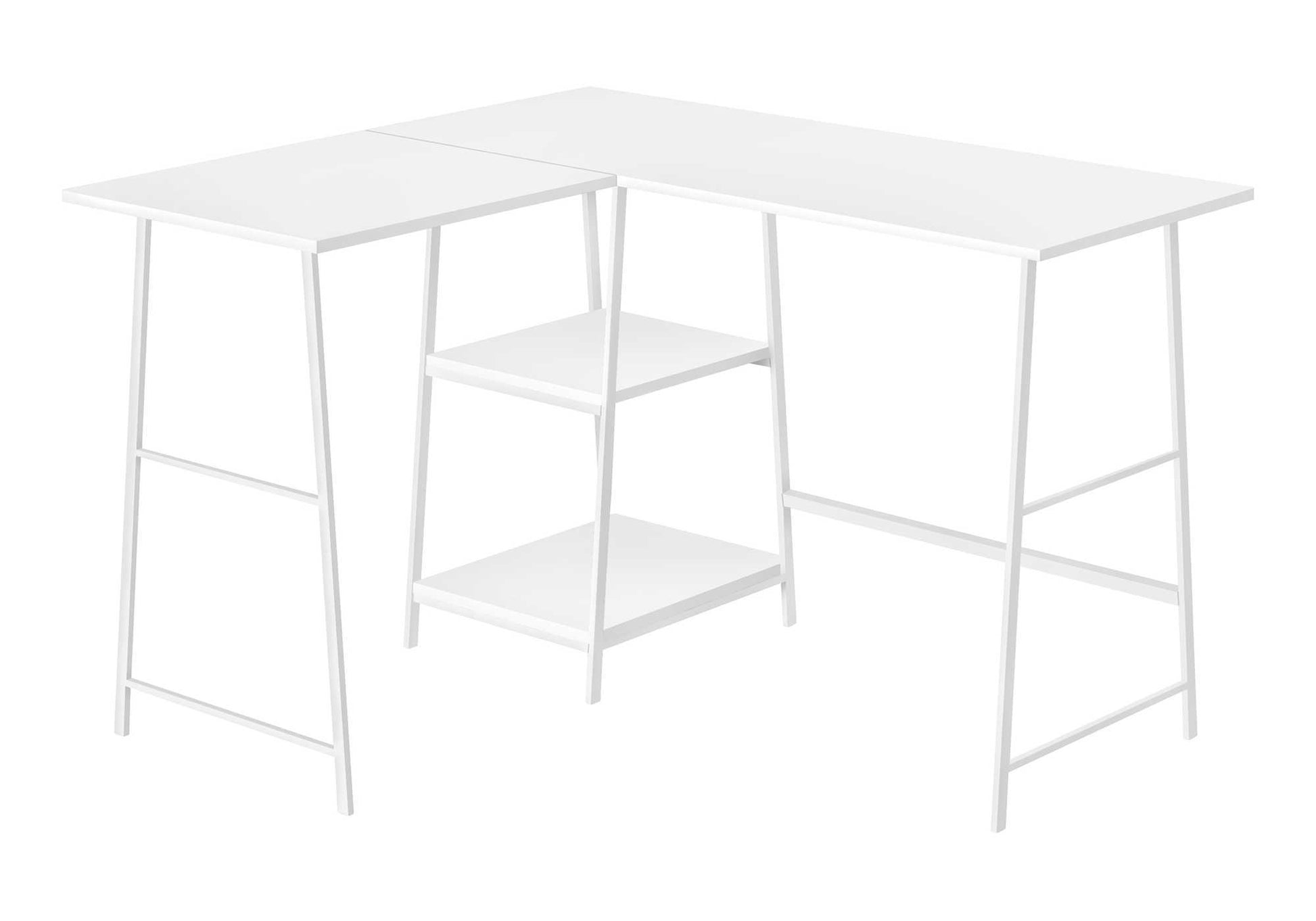 Computer Desk 48"L Espresso L-Shaped Corner with Shelves-Computer Desk-DECOROLALA
