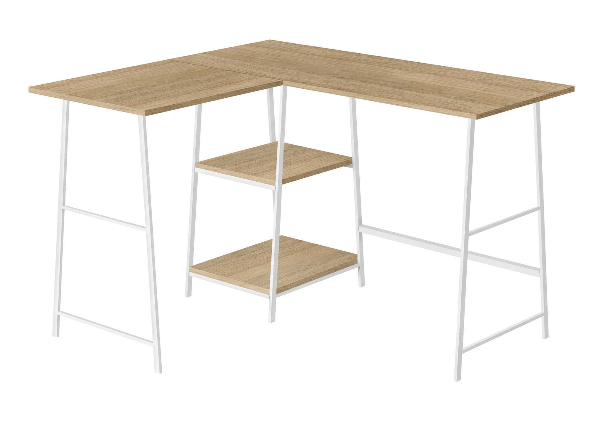 Computer Desk 48"L Espresso L-Shaped Corner with Shelves-Computer Desk-DECOROLALA