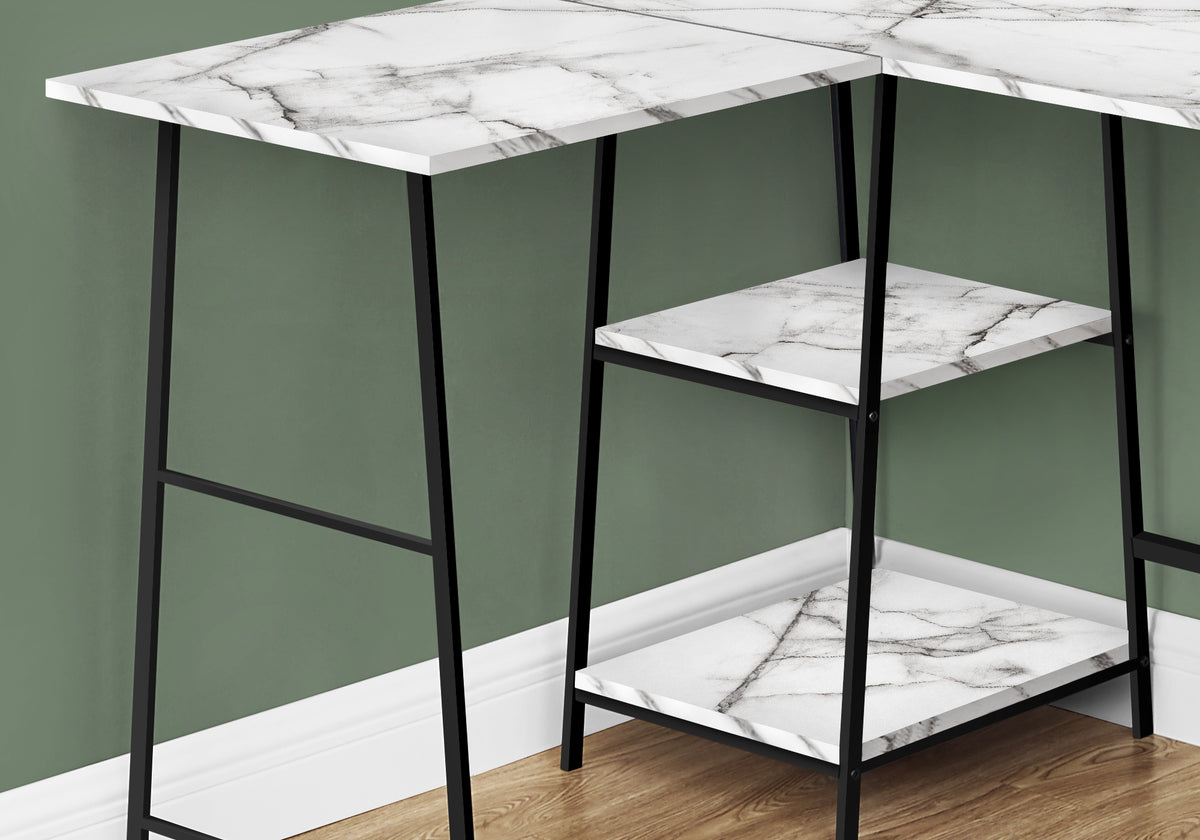 Computer Desk 48"L Espresso L-Shaped Corner with Shelves-Computer Desks-DECOROLALA