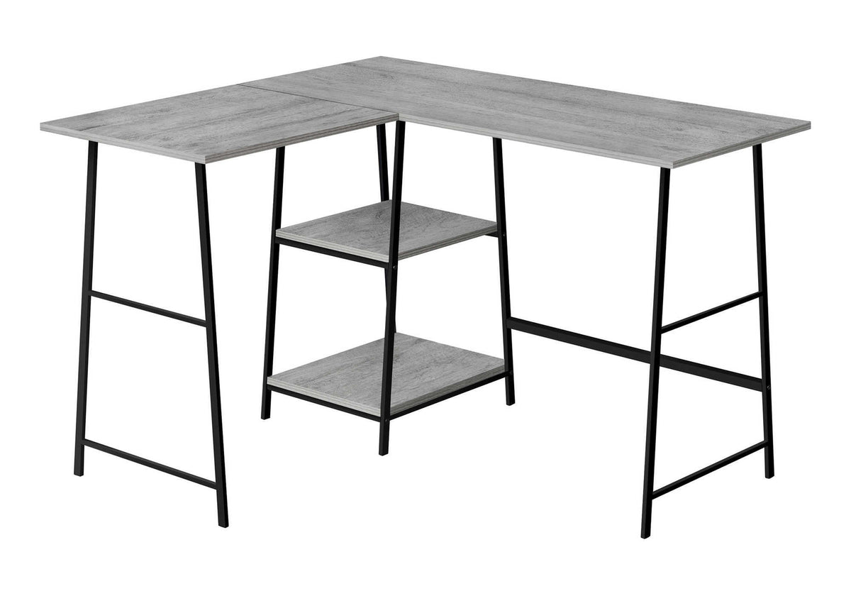 Computer Desk 48"L Espresso L-Shaped Corner with Shelves-Computer Desks-DECOROLALA
