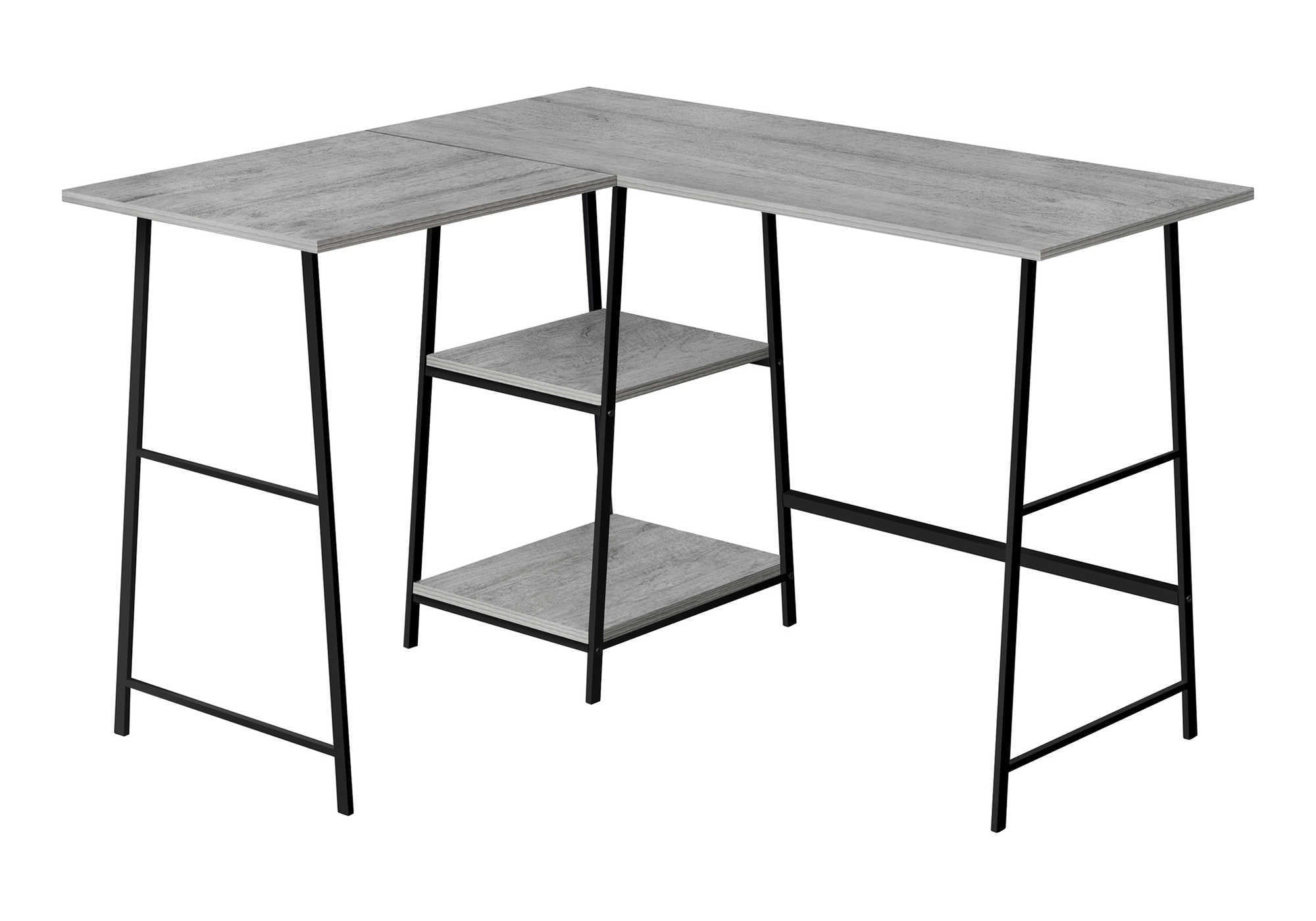 Computer Desk - 48"L / Espresso Top / Black Metal Corner-Computer Desk-DECOROLALA