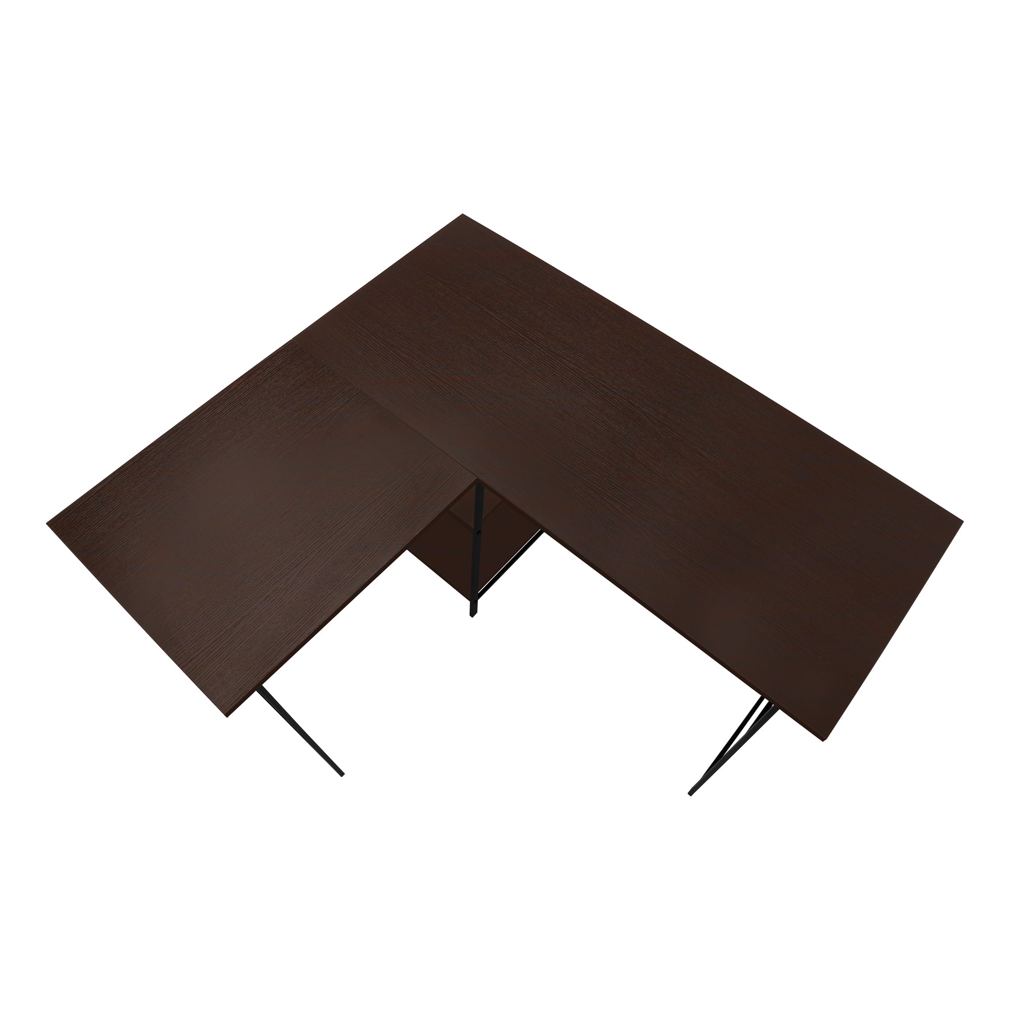 Computer Desk - 48"L / Espresso Top / Black Metal Corner-Computer Desk-DECOROLALA