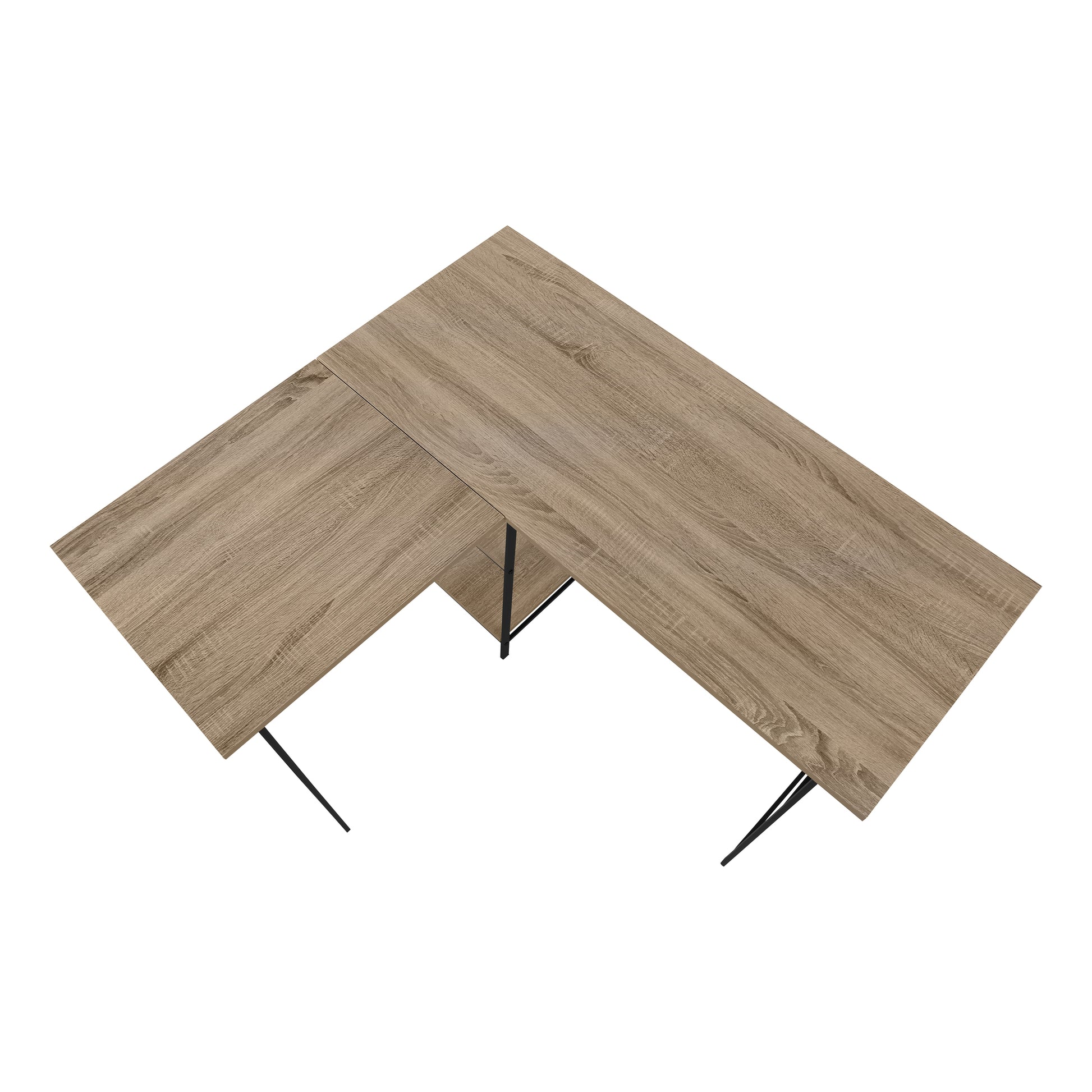 Computer Desk - 48"L / Espresso Top / Black Metal Corner-Computer Desk-DECOROLALA