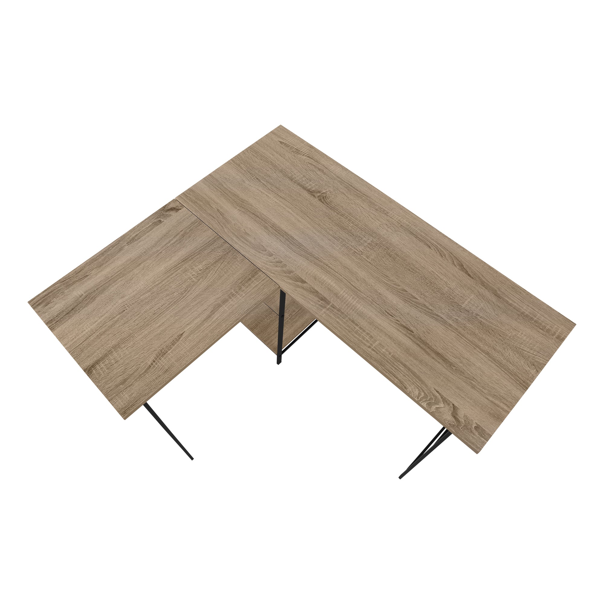 Computer Desk - 48"L / Espresso Top / Black Metal Corner-Computer Desk-DECOROLALA