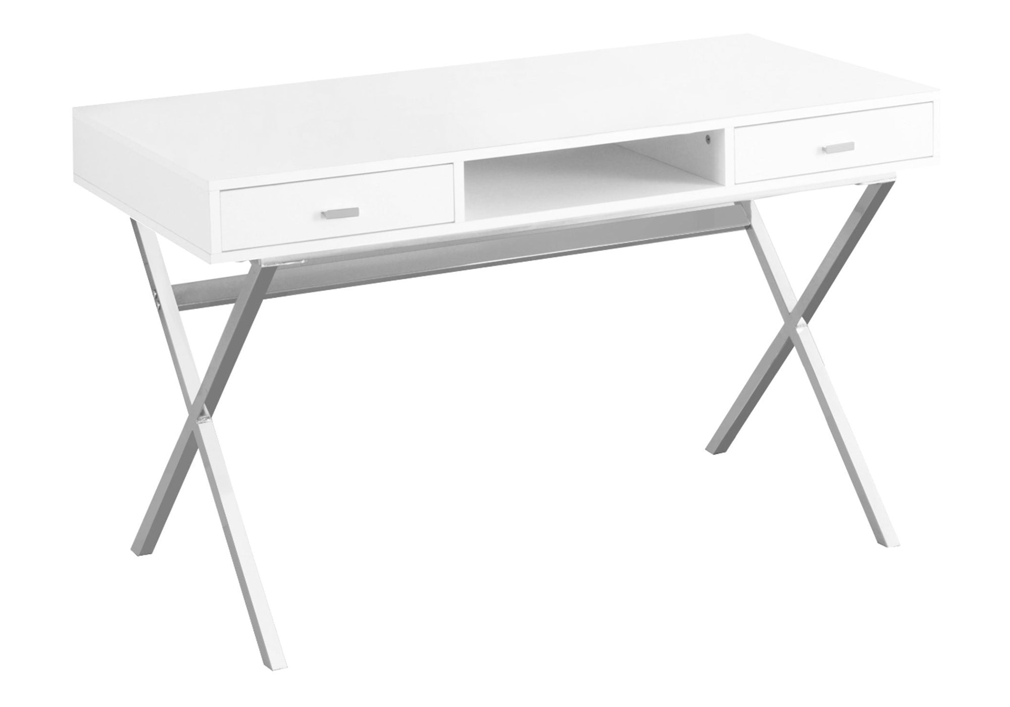 Computer Desk 48"L Espresso with Gold Metal Base-Computer Desk-DECOROLALA