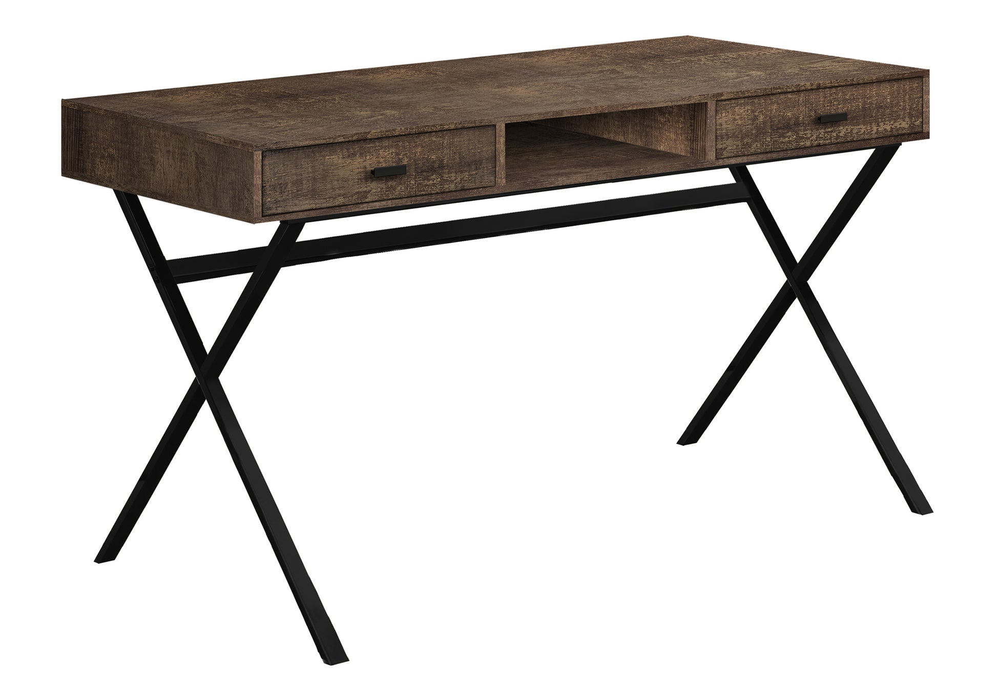 Computer Desk 48"L Espresso with Gold Metal Base-Computer Desk-DECOROLALA