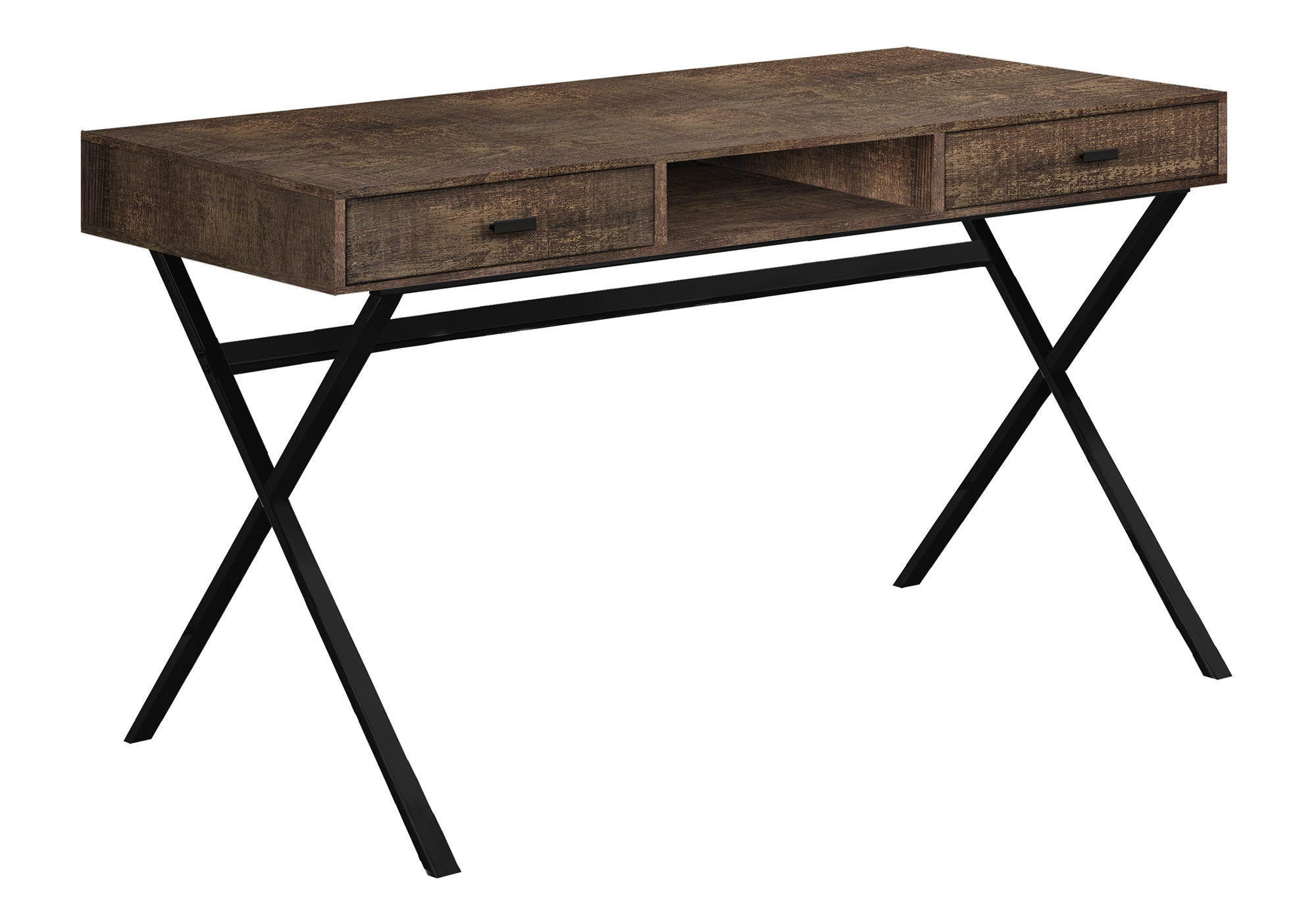 Computer Desk 48"L Espresso with Gold Metal Base-Computer Desk-DECOROLALA