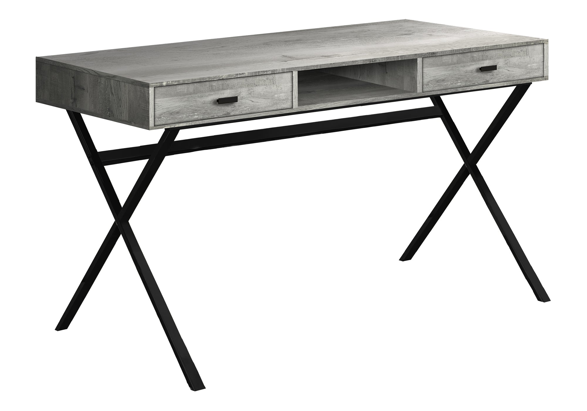 Computer Desk 48"L Espresso with Gold Metal Base-Computer Desk-DECOROLALA