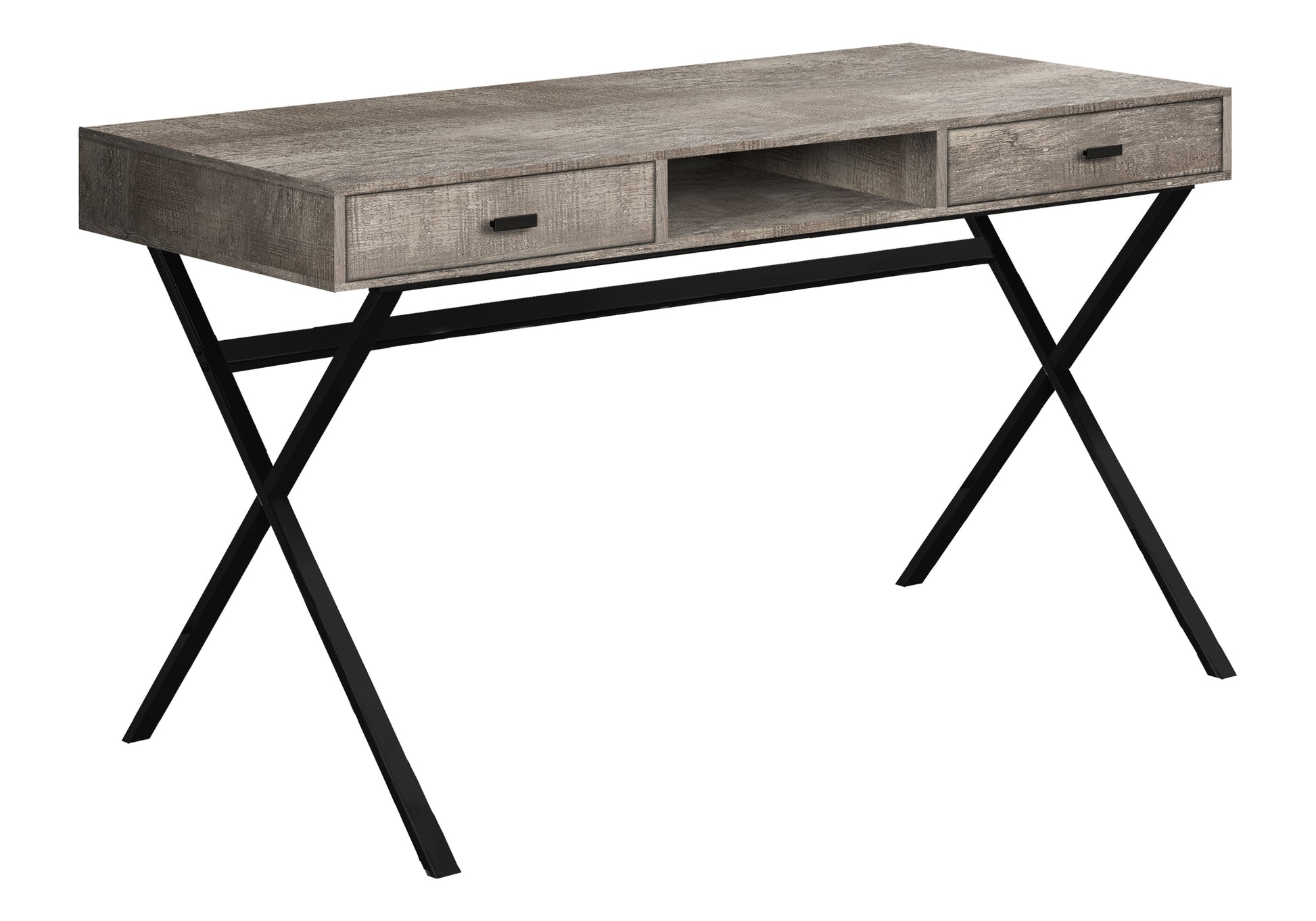 Computer Desk 48"L Espresso with Gold Metal Base-Computer Desk-DECOROLALA