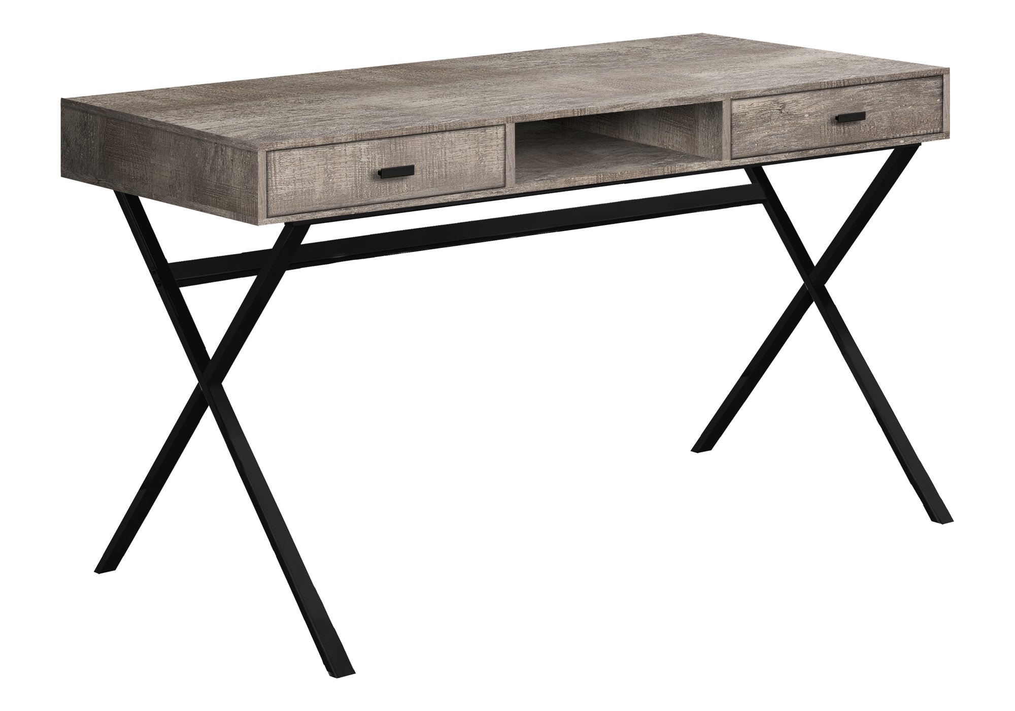 Computer Desk 48"L Espresso with Gold Metal Base-Computer Desk-DECOROLALA