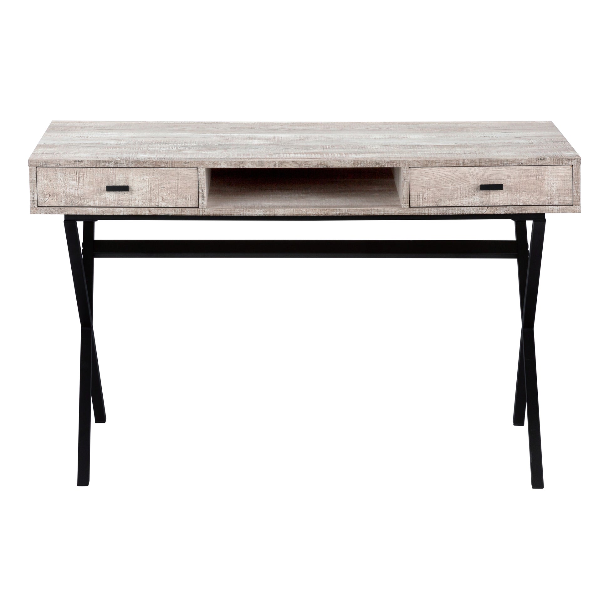 Computer Desk 48"L Espresso with Gold Metal Base-Computer Desk-DECOROLALA