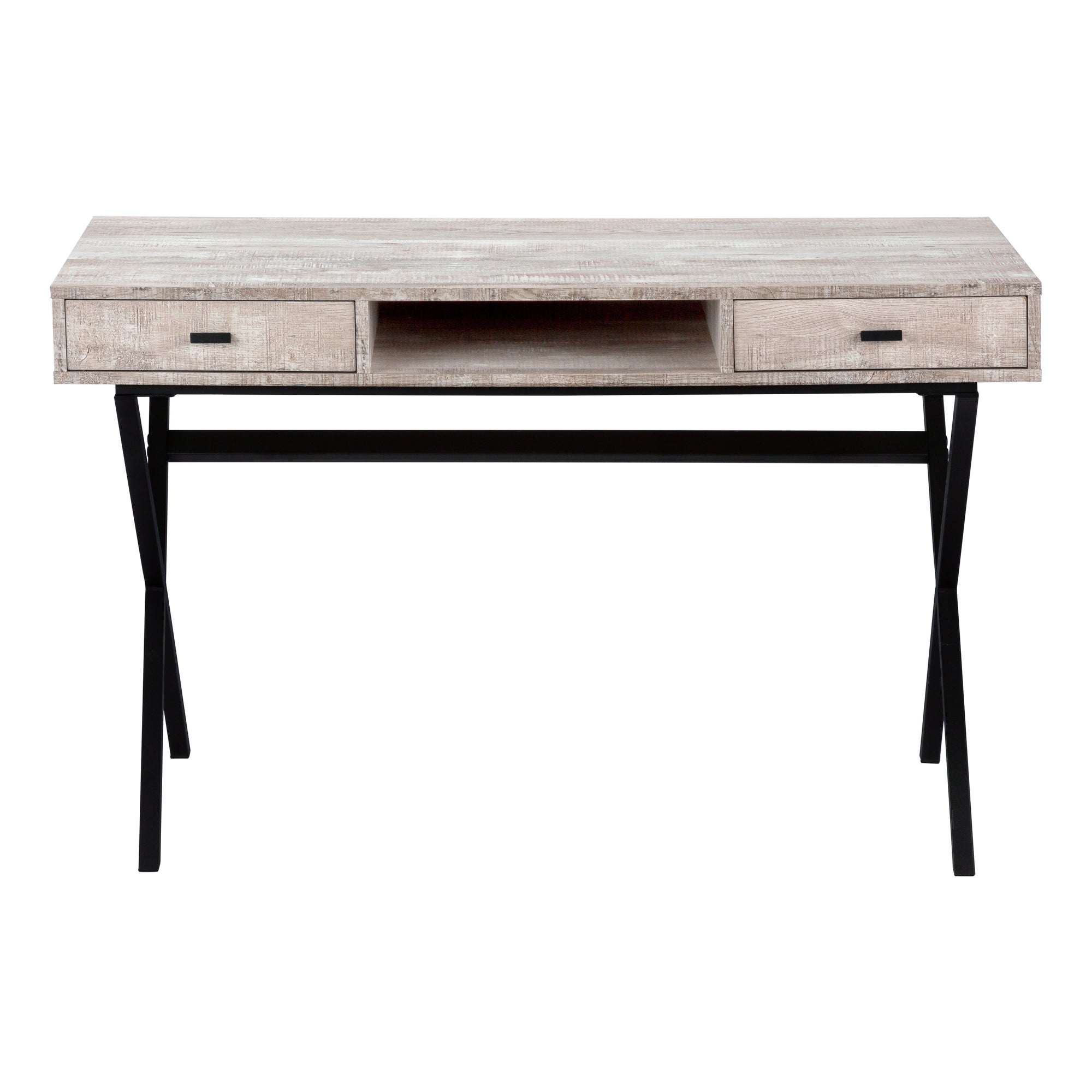 Computer Desk 48"L Espresso with Gold Metal Base-Computer Desk-DECOROLALA