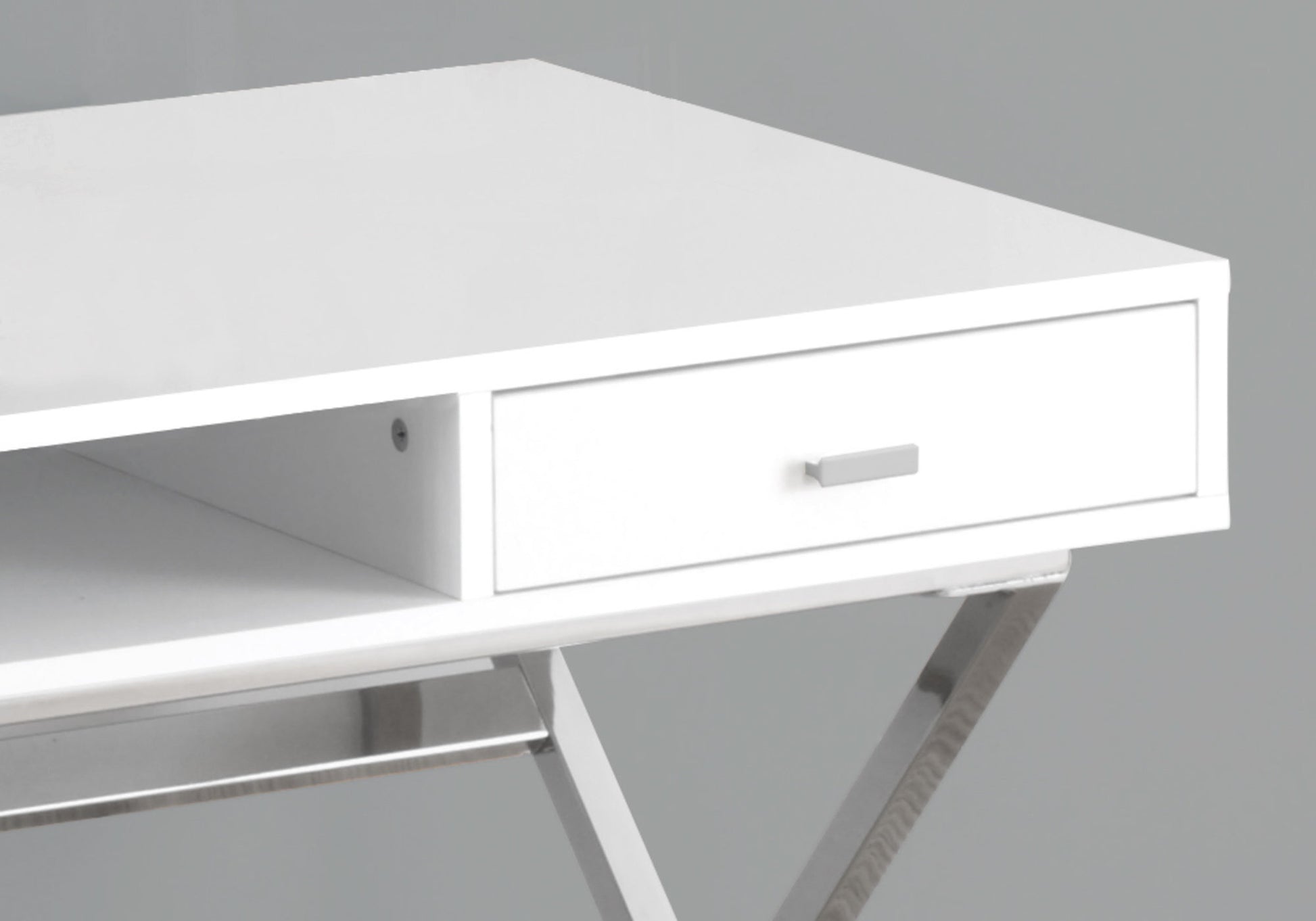 Computer Desk 48"L Espresso with Gold Metal Base-Computer Desk-DECOROLALA