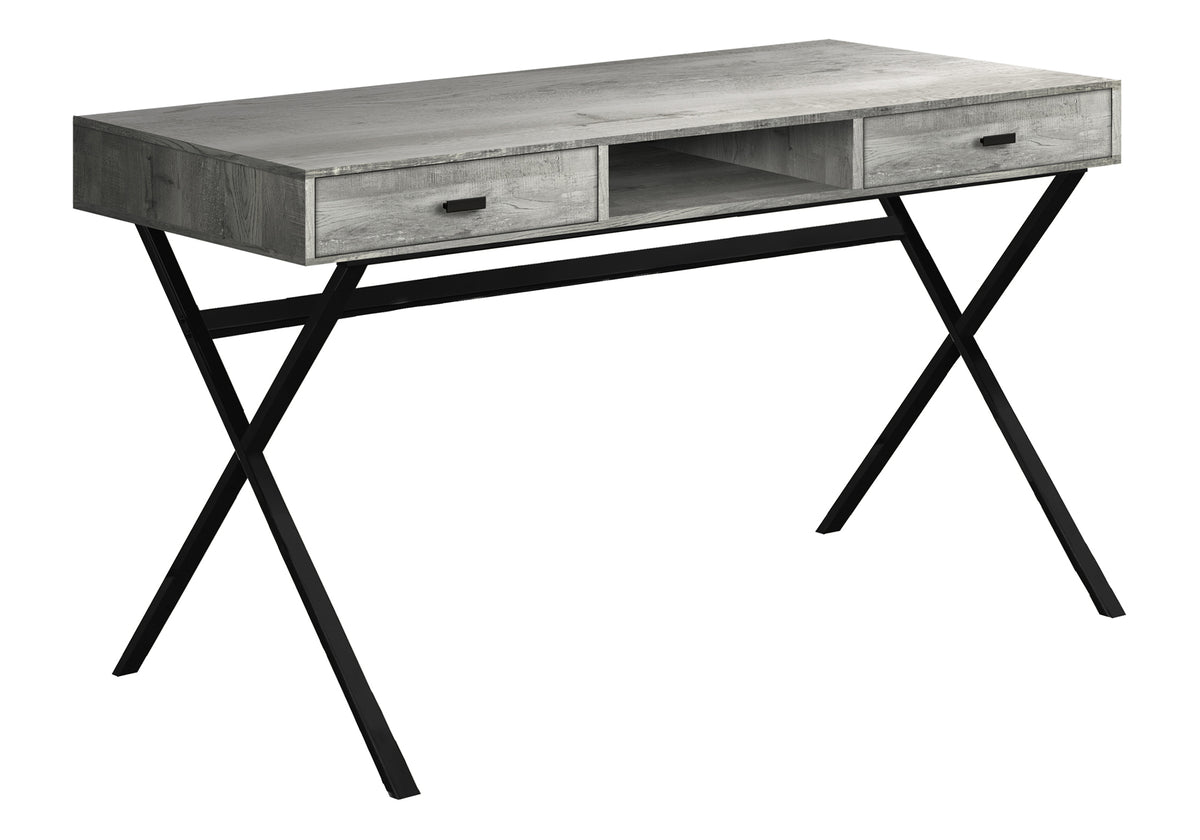 Computer Desk 48"L Espresso with Gold Metal Base-Computer Desks-DECOROLALA